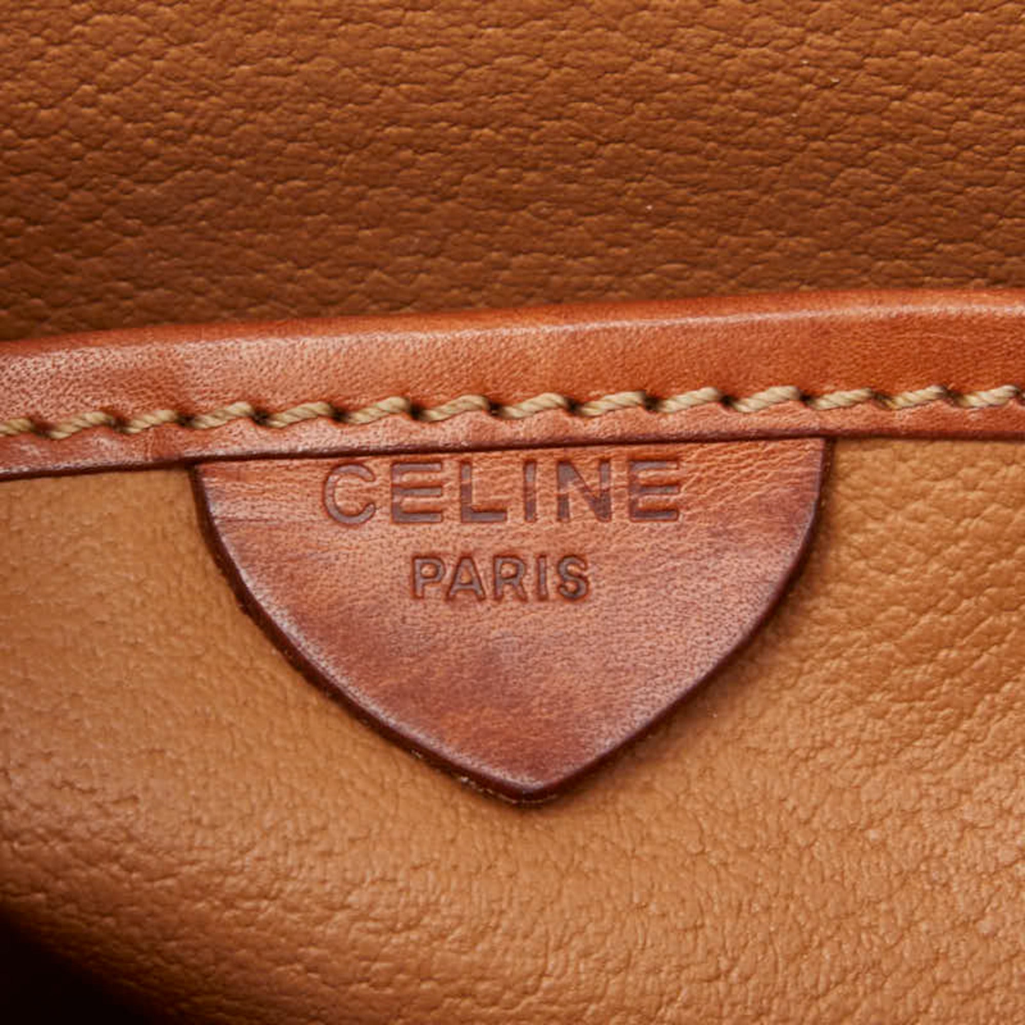 Celine Beige Brown Pvc Leather Shoulder Bag (Pre-Owned)