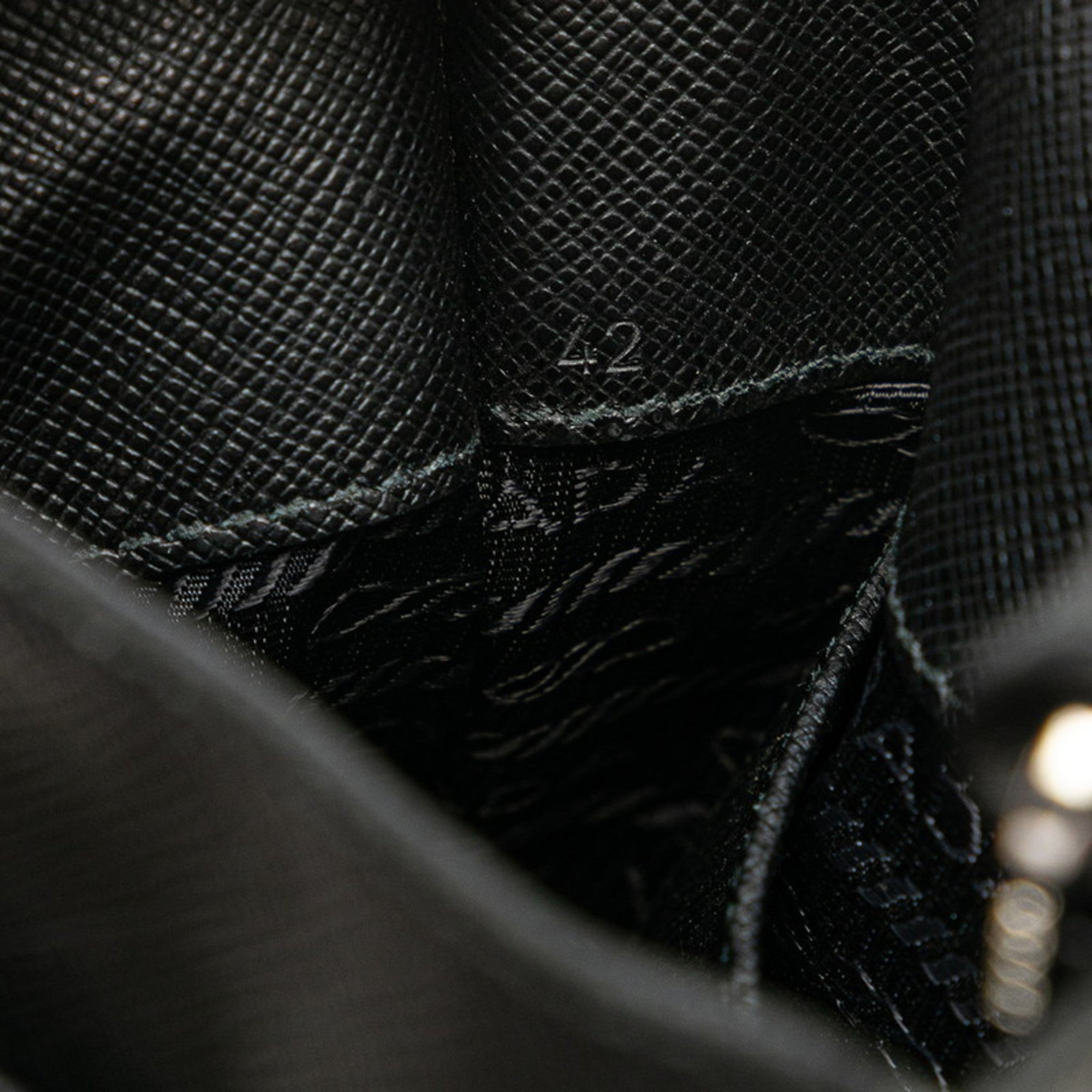Prada Saffiano Black Leather Shoulder Bag (Pre-Owned)