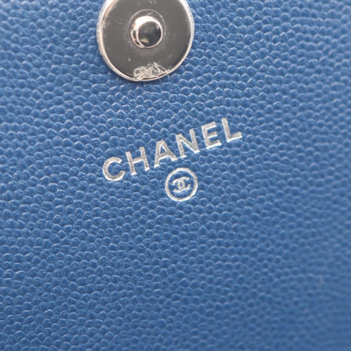 Chanel Blue Grained Calfskin Handbag Shoulder Bag (Pre-Owned)