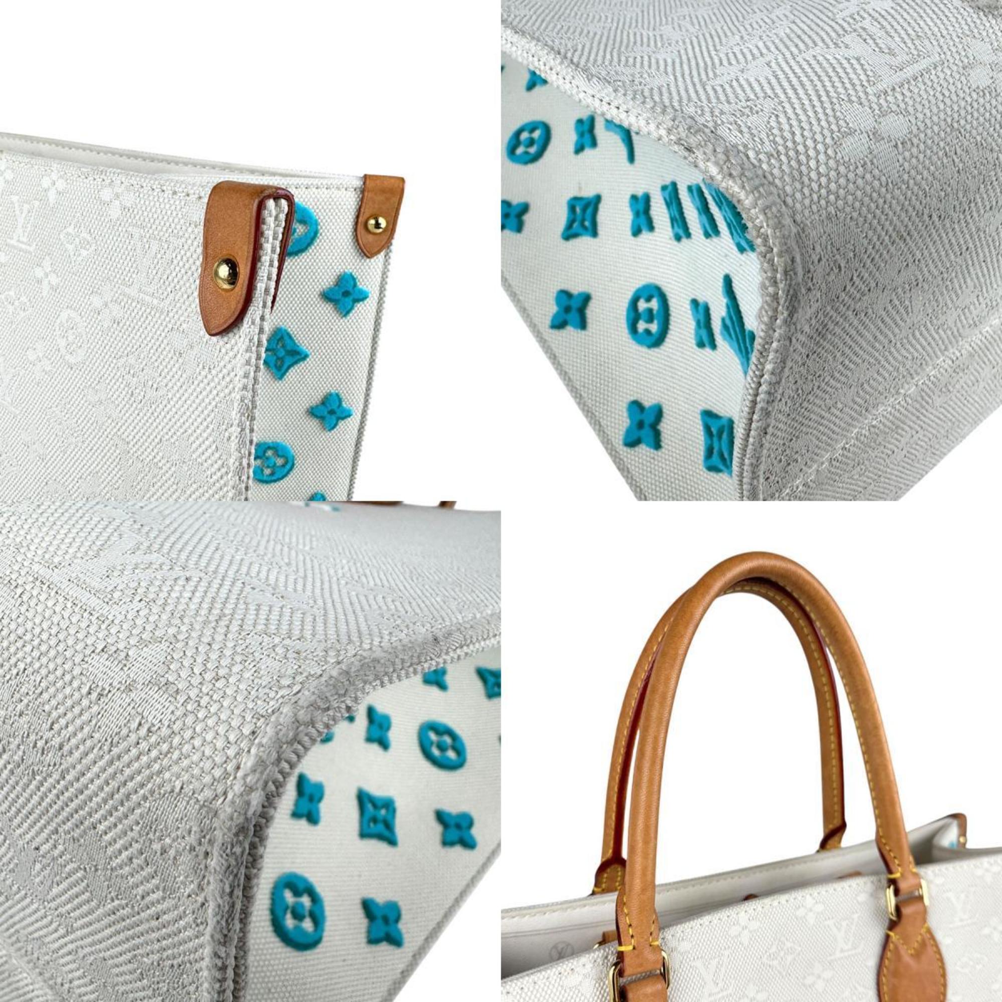 Louis Vuitton White Canvas Handbag Tote Bag (Pre-Owned)