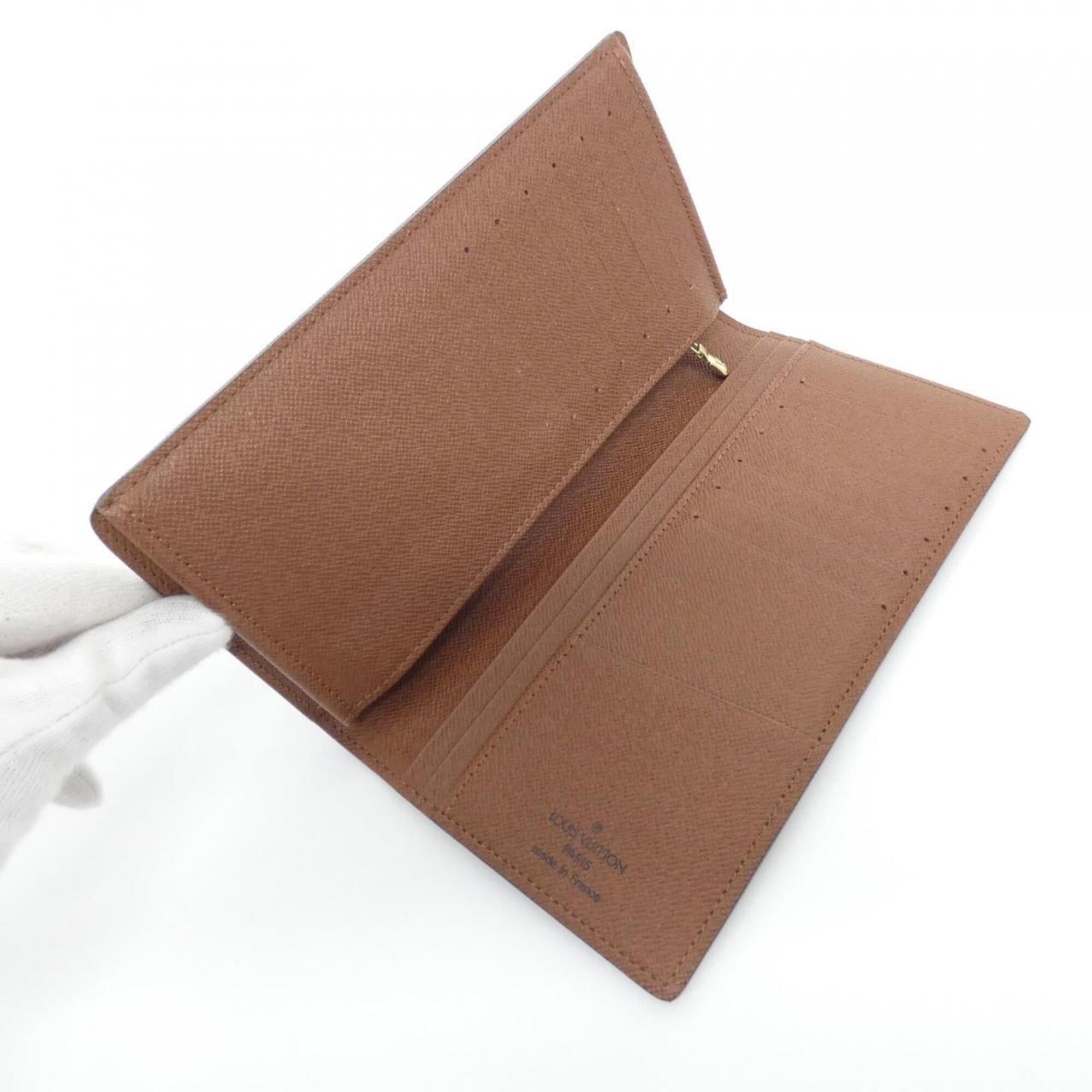 Louis Vuitton Brown Coated Canvas Long Wallet (Bi-Fold) (Pre-Owned)