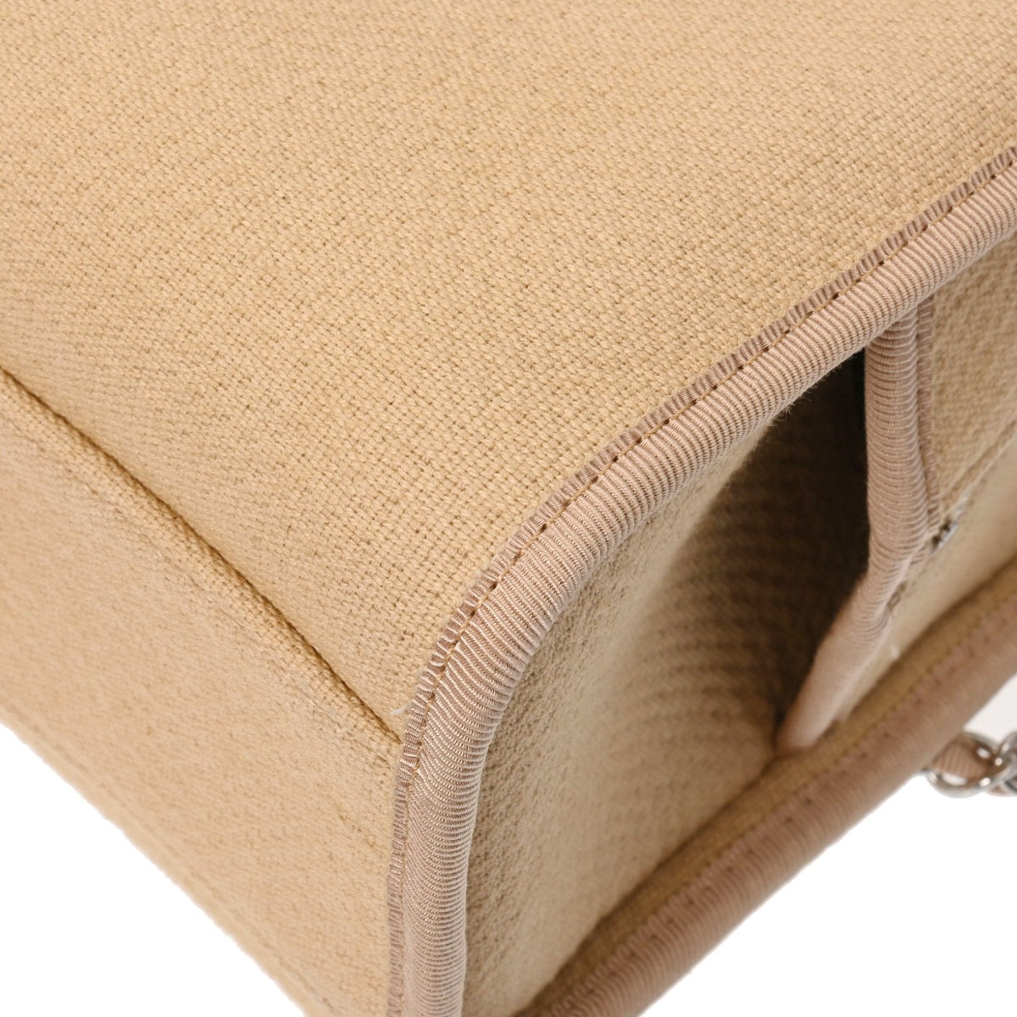 Chanel Beige Canvas Leather Tote Bag (Pre-Owned)