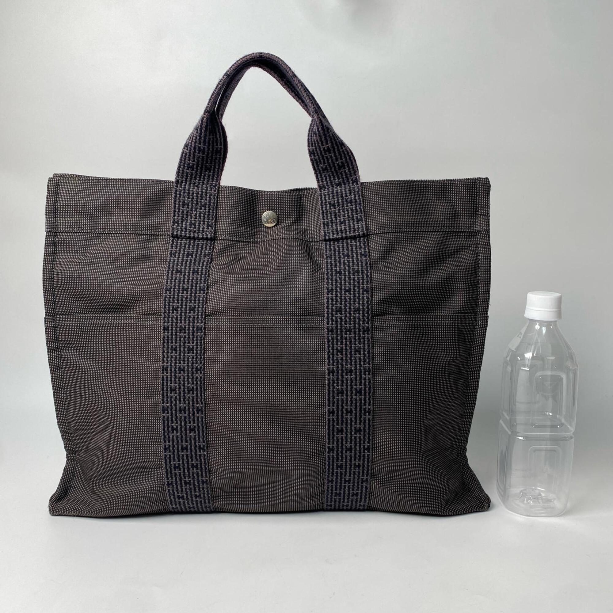Hermes Gray Canvas Tote Bag (Pre-Owned)