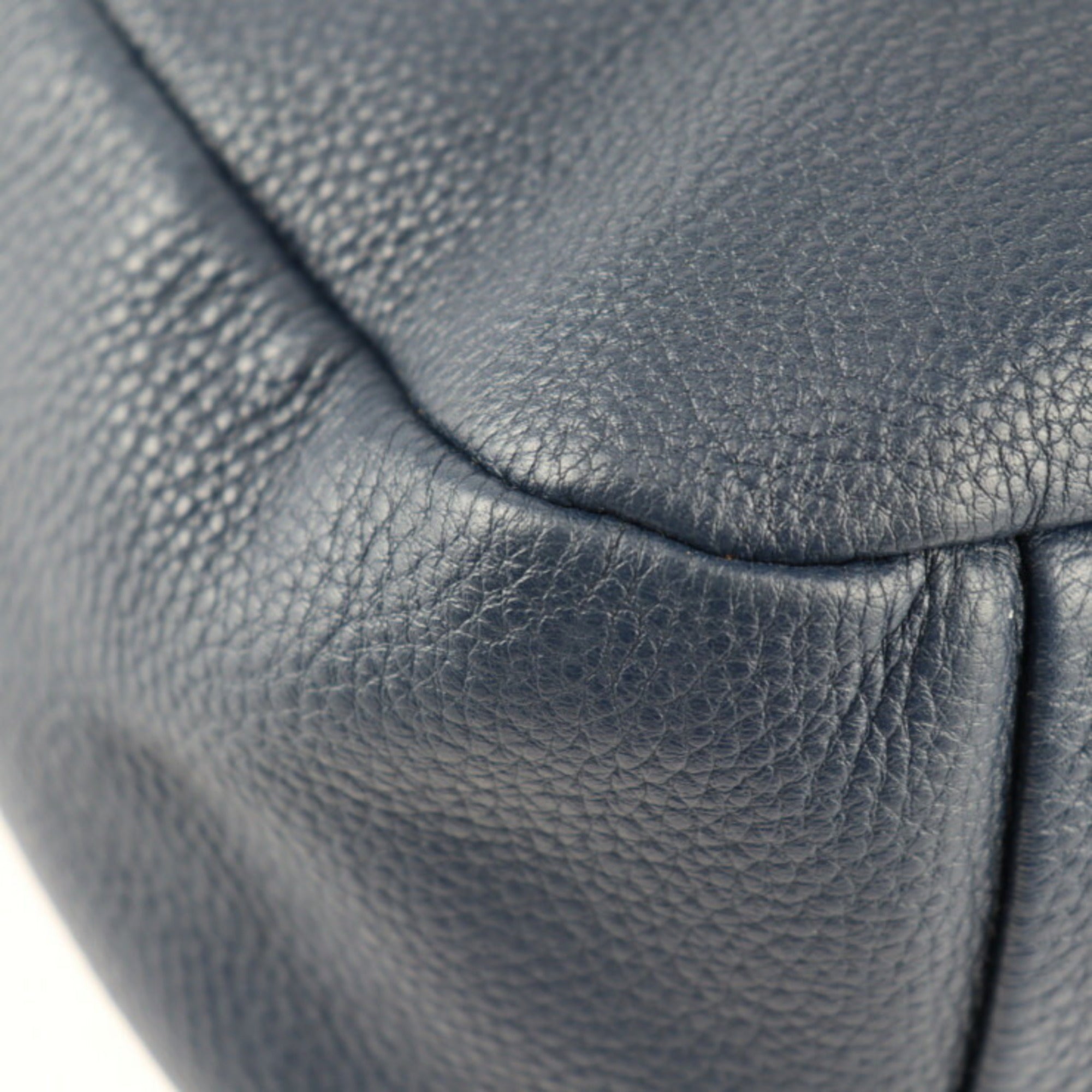 Prada Navy Leather Handbag Shoulder Bag (Pre-Owned)