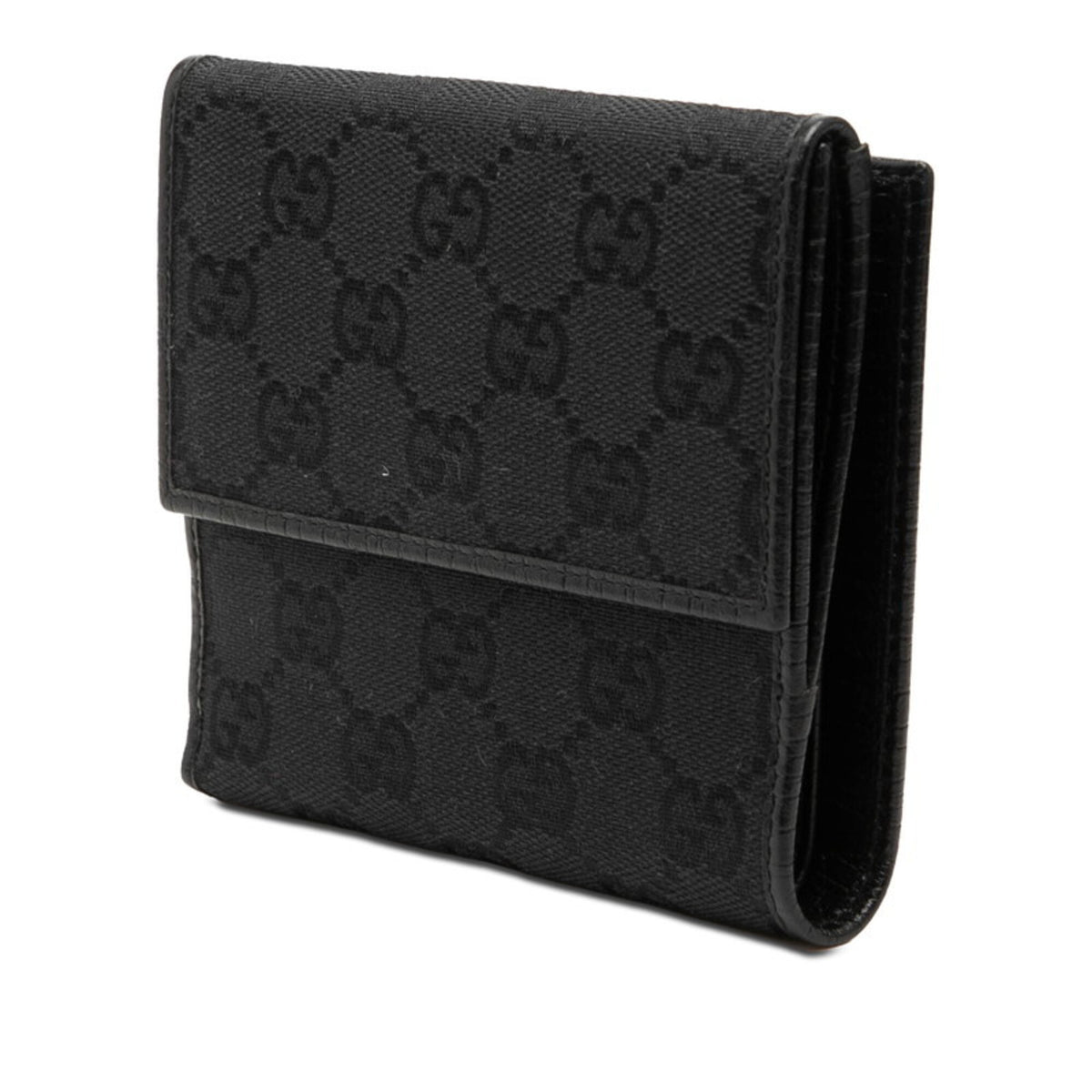 Gucci Bamboo Black Gg Canvas Leather Wallet (Bi-Fold) (Pre-Owned)