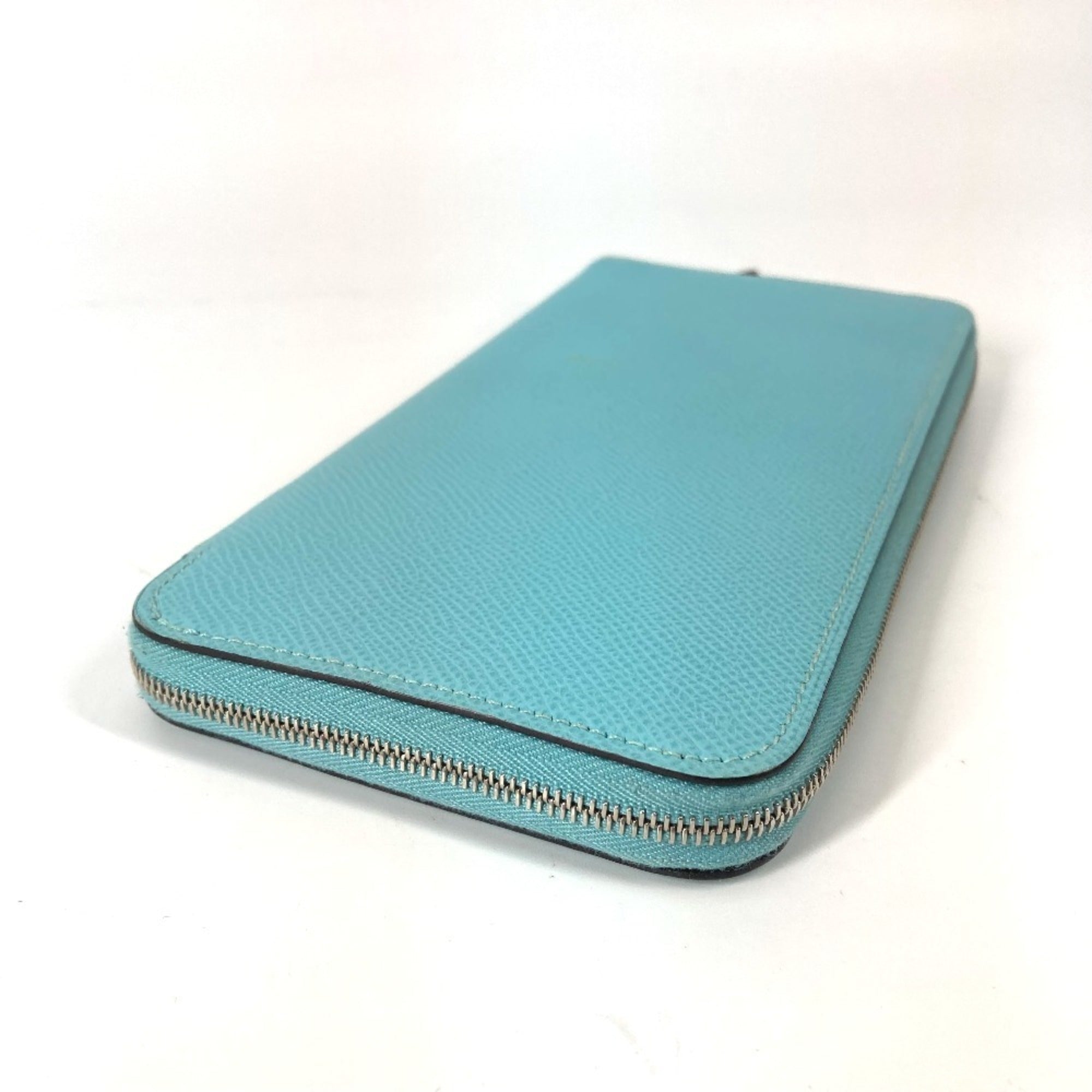 Hermes Blue Pink Epsom Leather Chain/Shoulder Wallet (Pre-Owned)