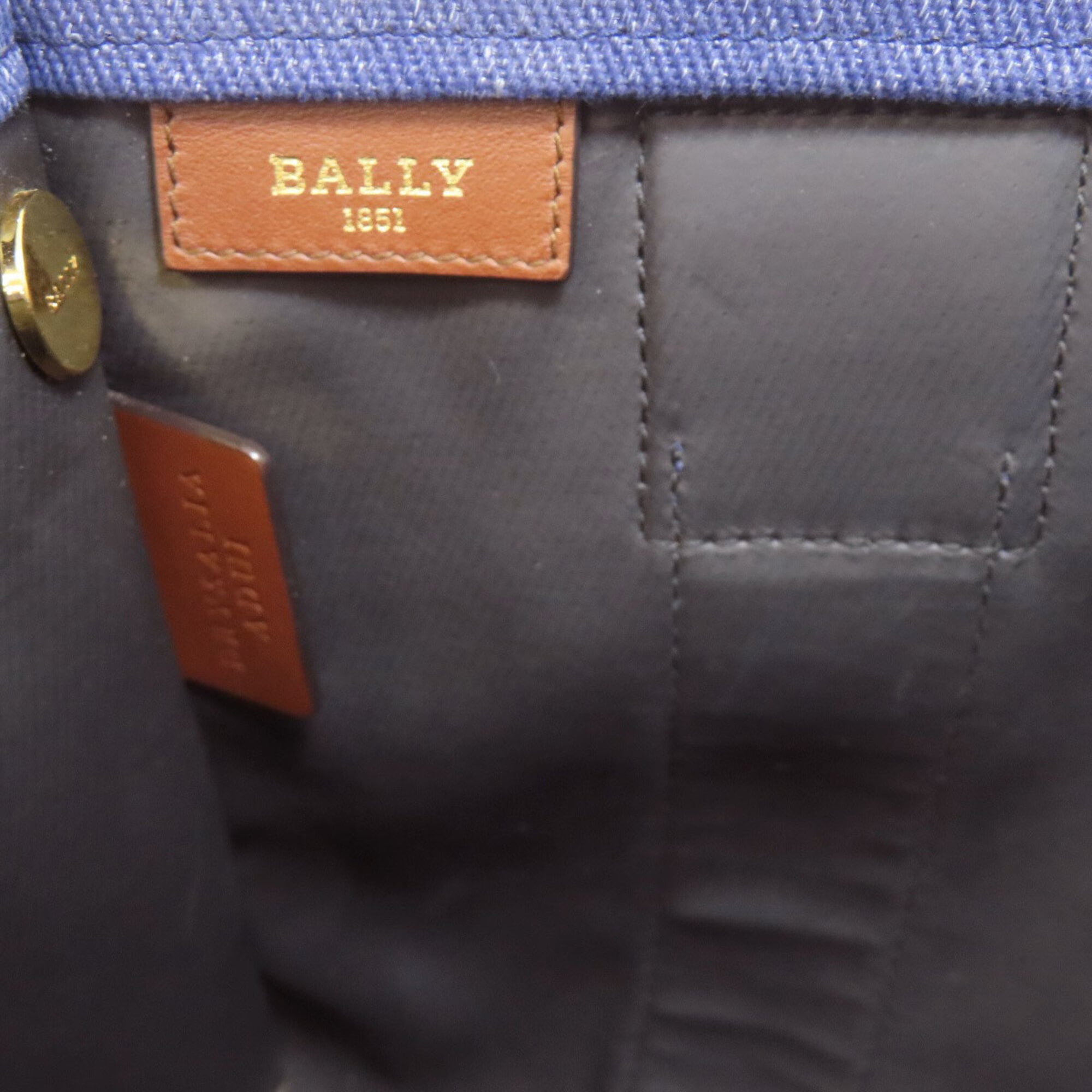 Bally Blue Canvas Handbag (Pre-Owned)