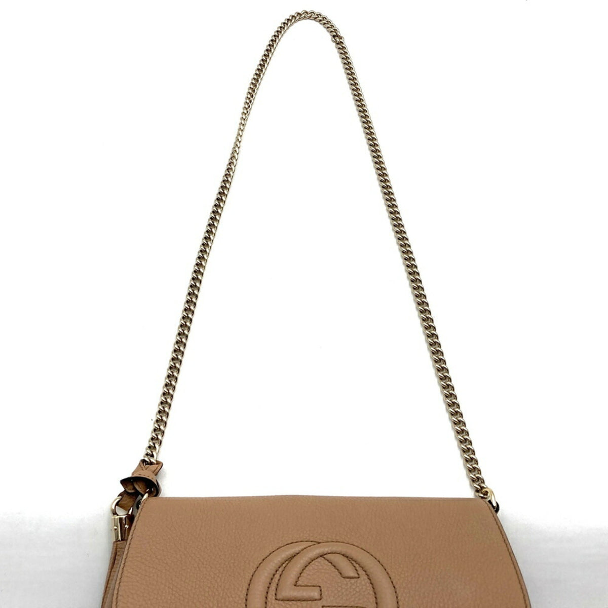 Gucci Soho Beige Leather Shoulder Bag (Pre-Owned)