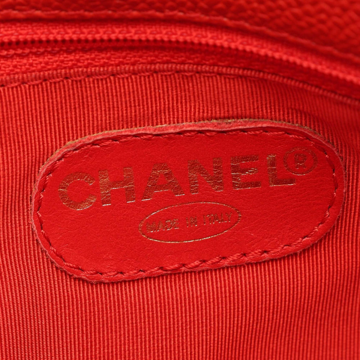 Chanel Red Color Grained Calfskin Handbag Shoulder Bag (Pre-Owned)