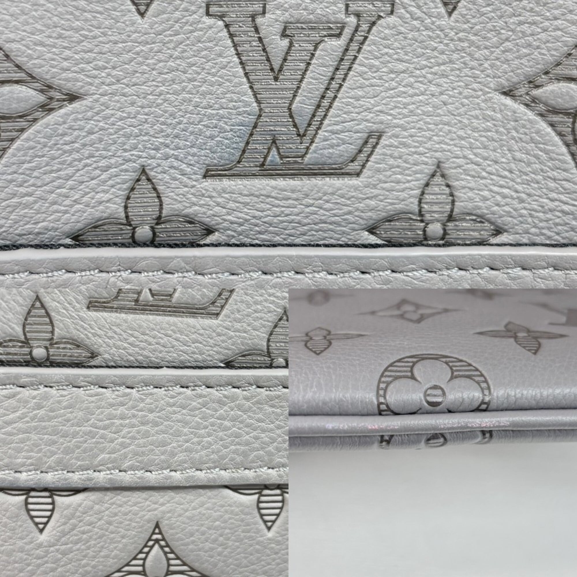 Louis Vuitton Monogram Shadow Gray Monogram Shadow Shoulder Bag (Pre-Owned)
