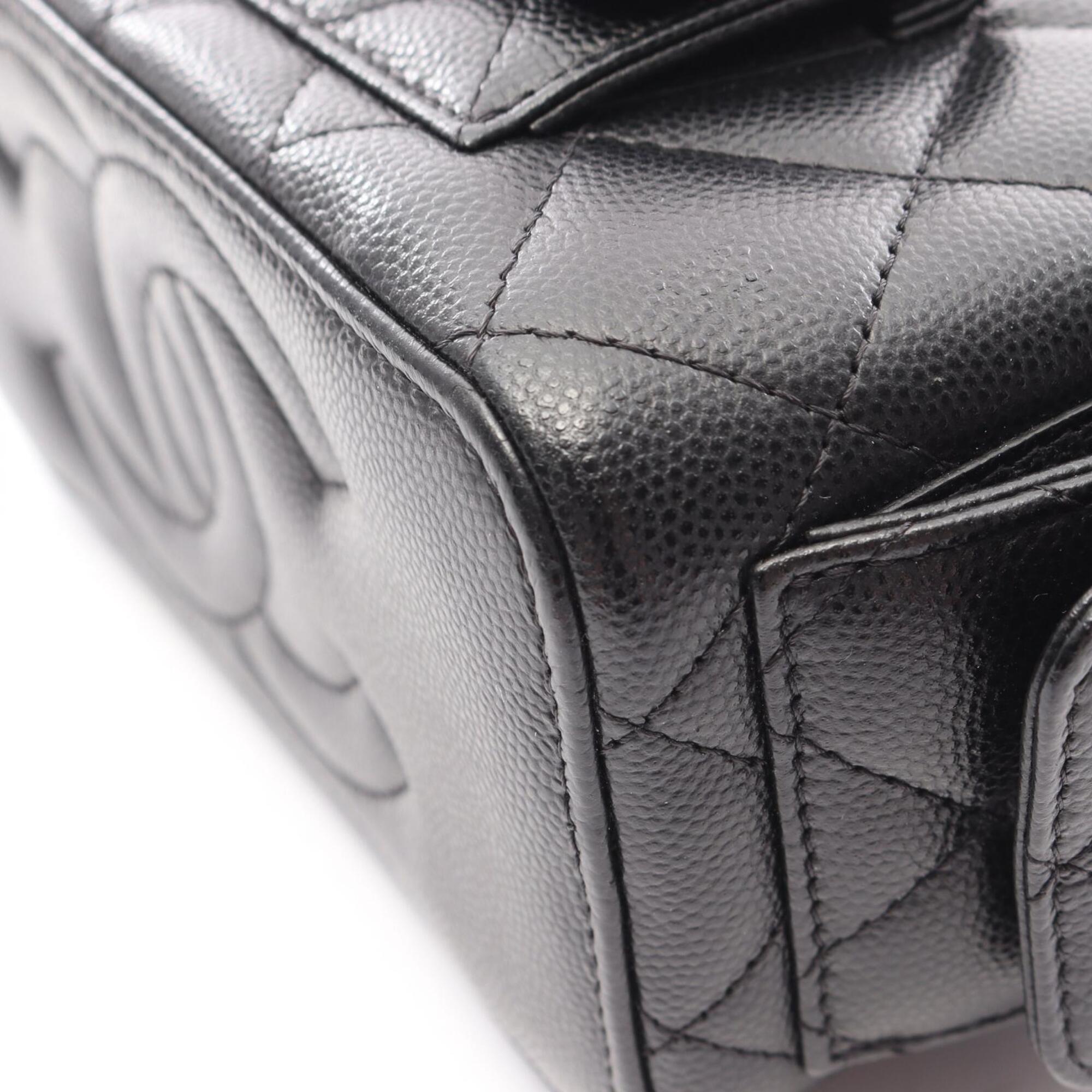 Chanel Black Grained Calfskin Handbag Shoulder Bag Vanity Bag (Pre-Owned)