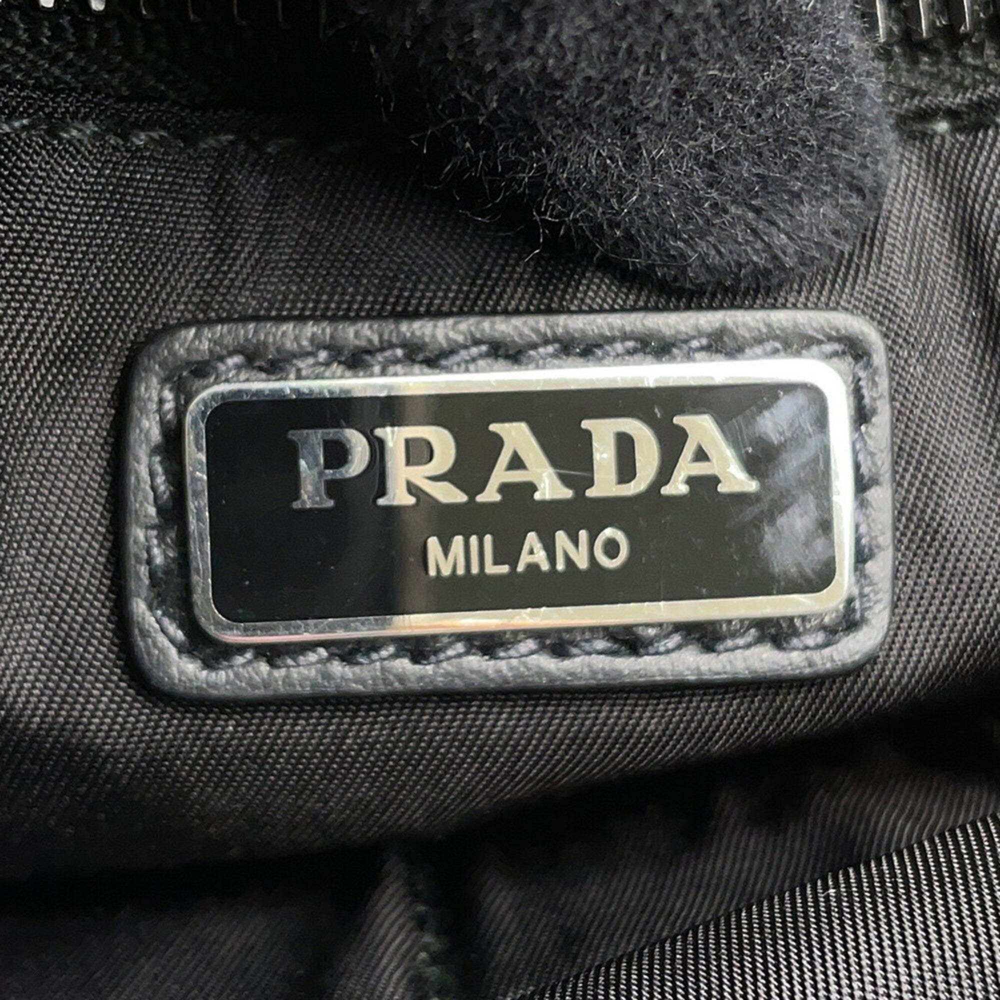 Prada Black Blue Leather Handbag Shoulder Bag (Pre-Owned)