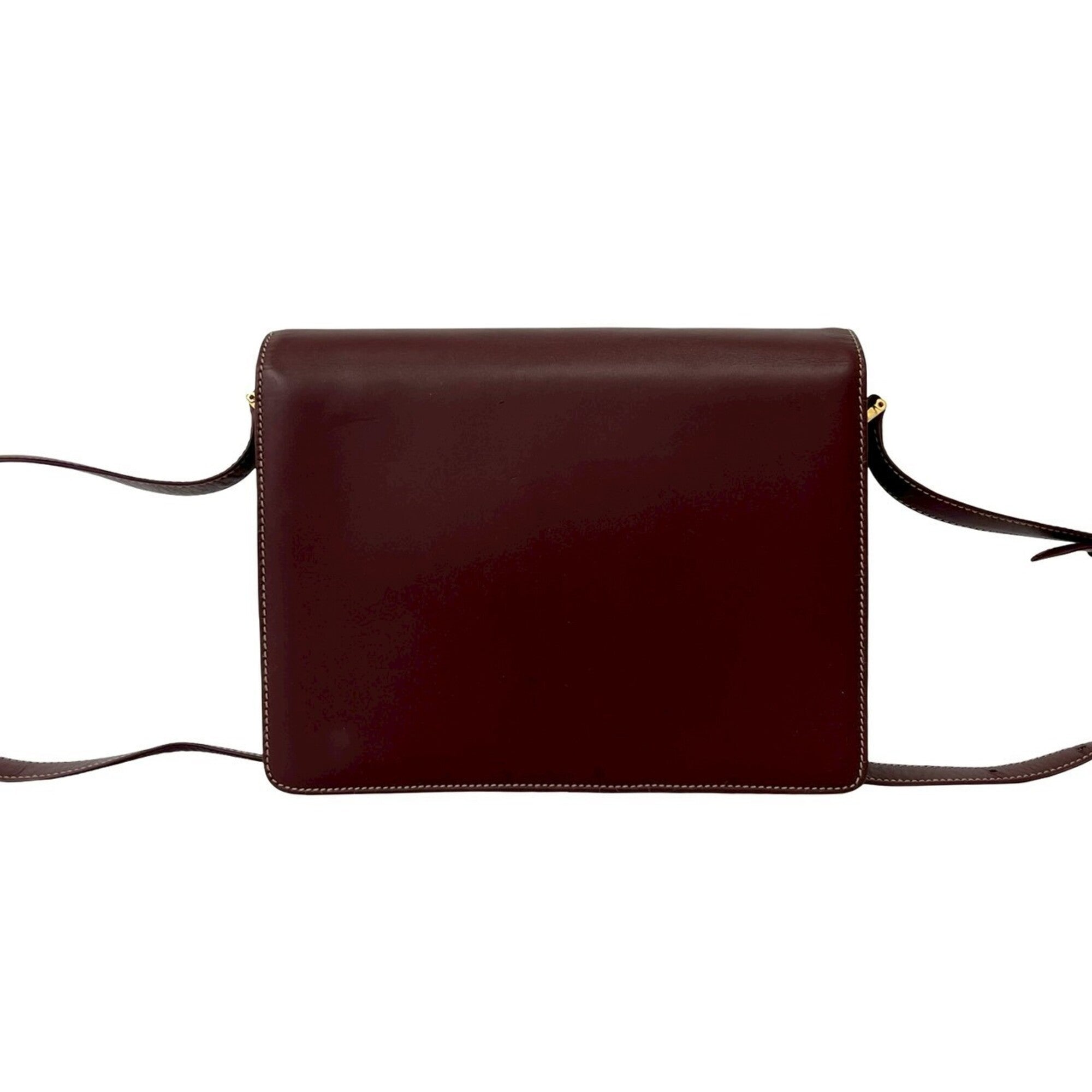 Cartier Wine Red Leather Shoulder Bag (Pre-Owned)