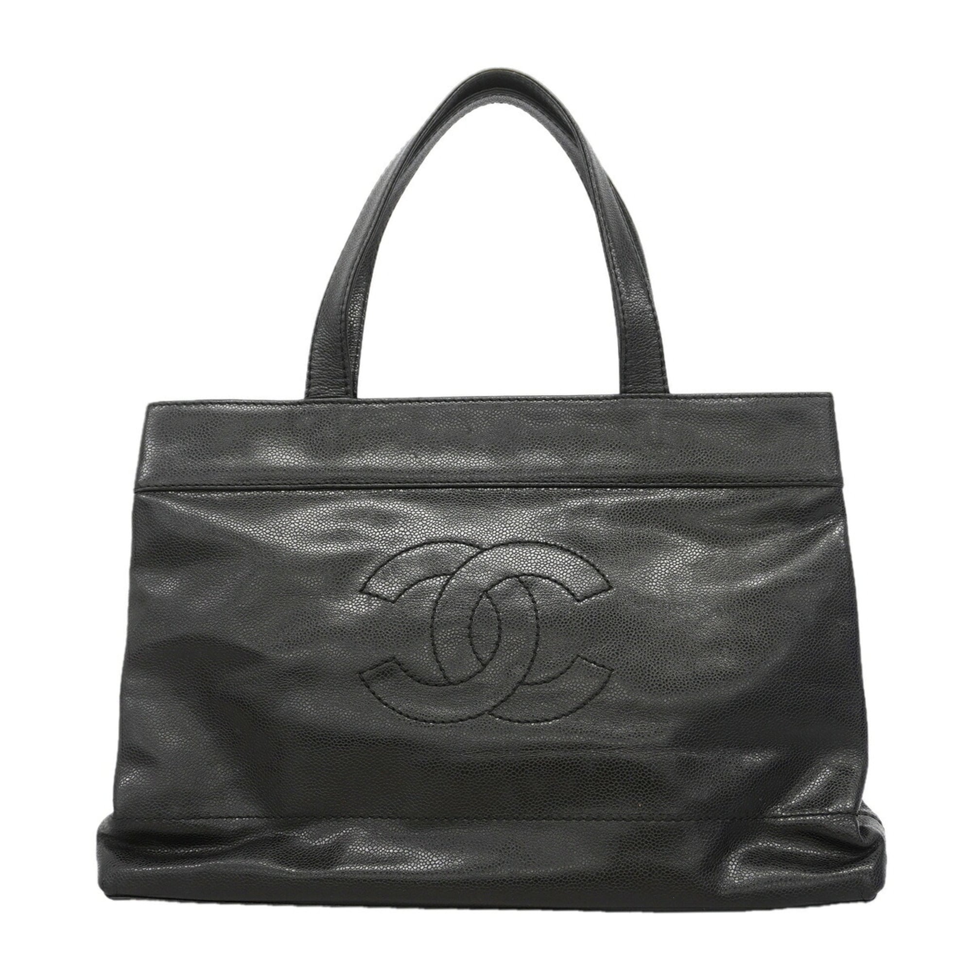 Chanel Black Grained Calfskin Tote Bag (Pre-Owned)