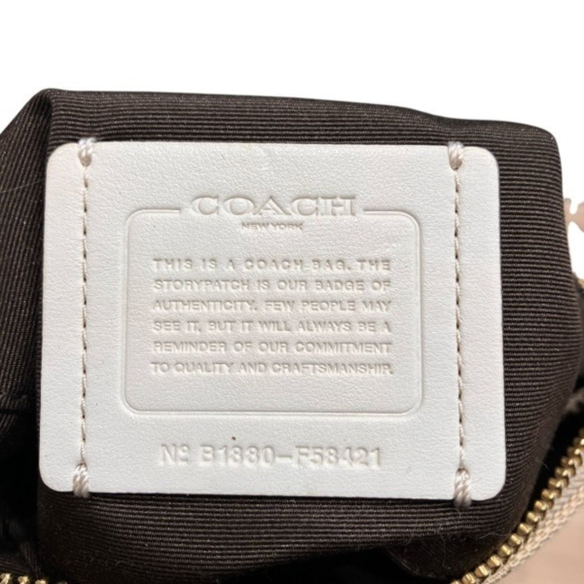 Coach Beige Signature Line Shoulder Bag (Pre-Owned)