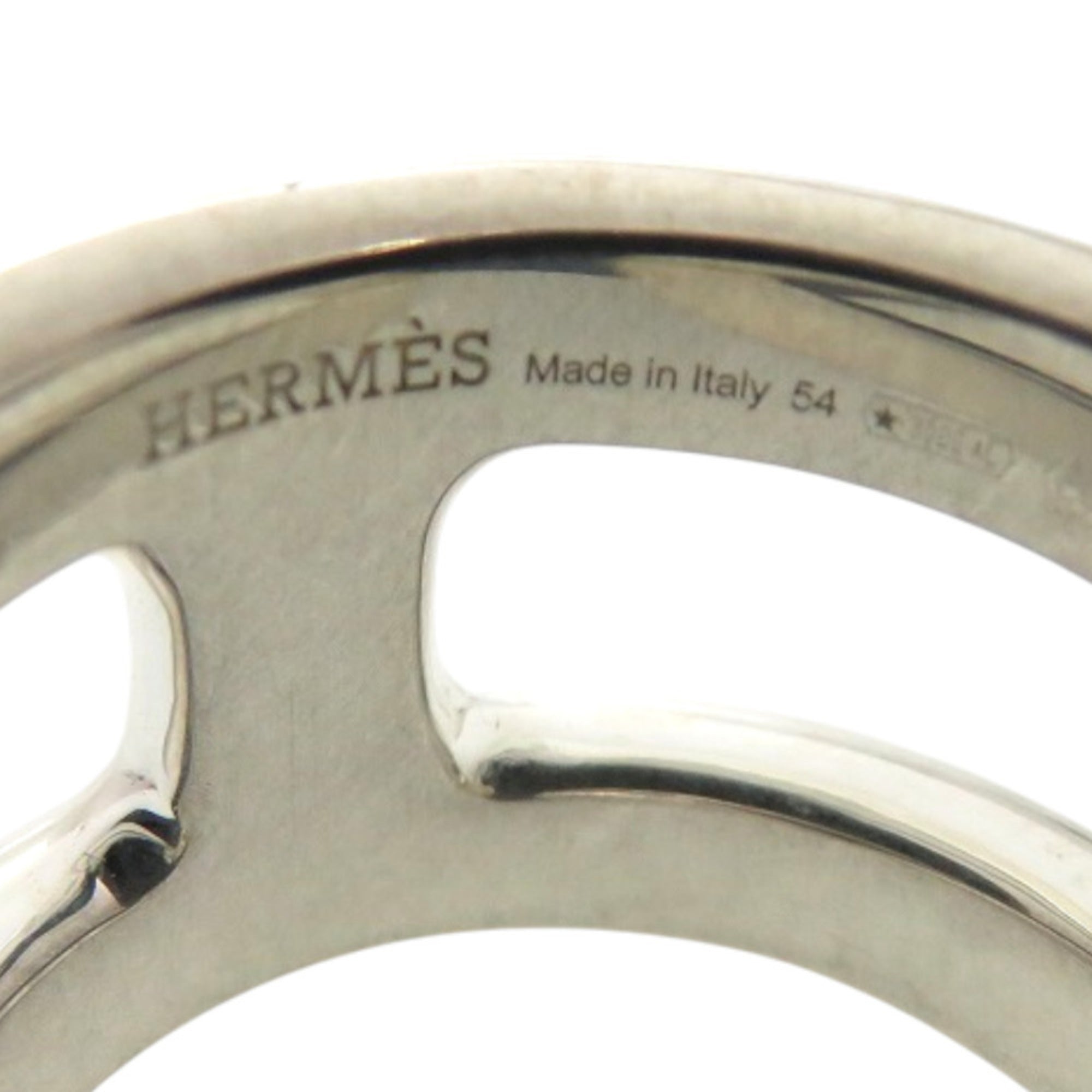 Hermes Silver Silver 925 Band Ring (Pre-Owned)