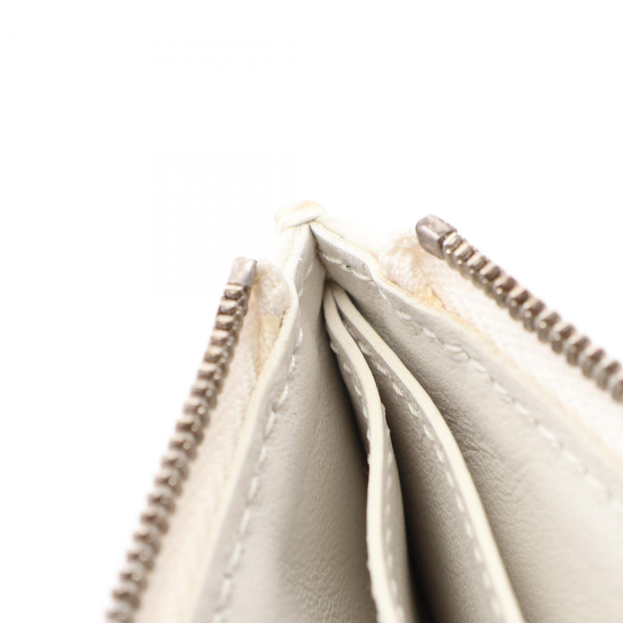 Bottega Veneta White Leather Coin Purse/Coin Case (Pre-Owned)