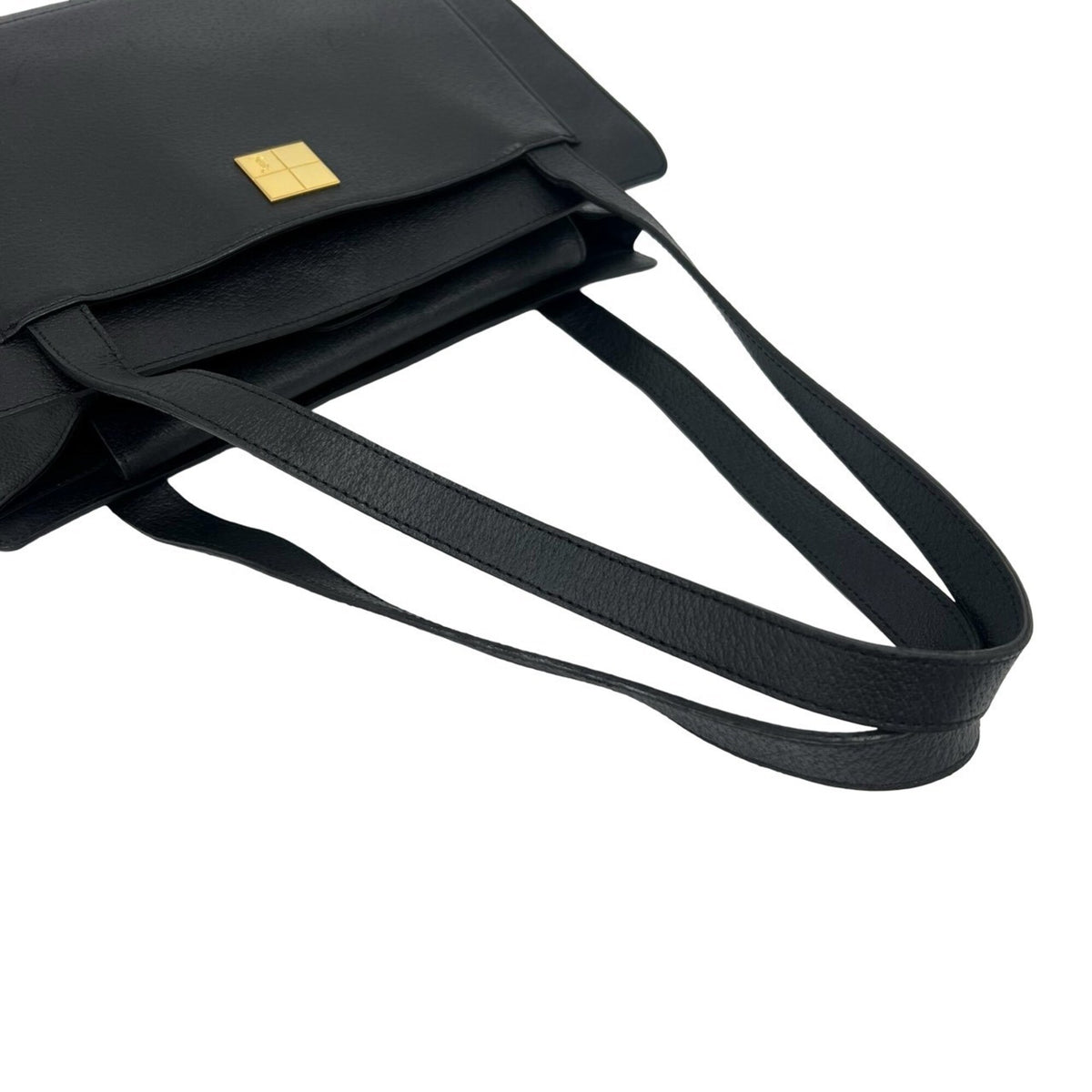 Yves Saint Laurent Black Leather Shoulder Bag Tote Bag (Pre-Owned)