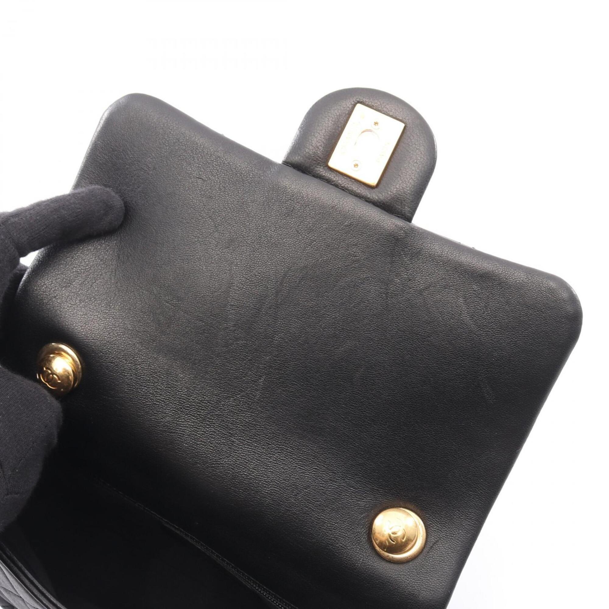 Chanel Black Leather Handbag Shoulder Bag (Pre-Owned)