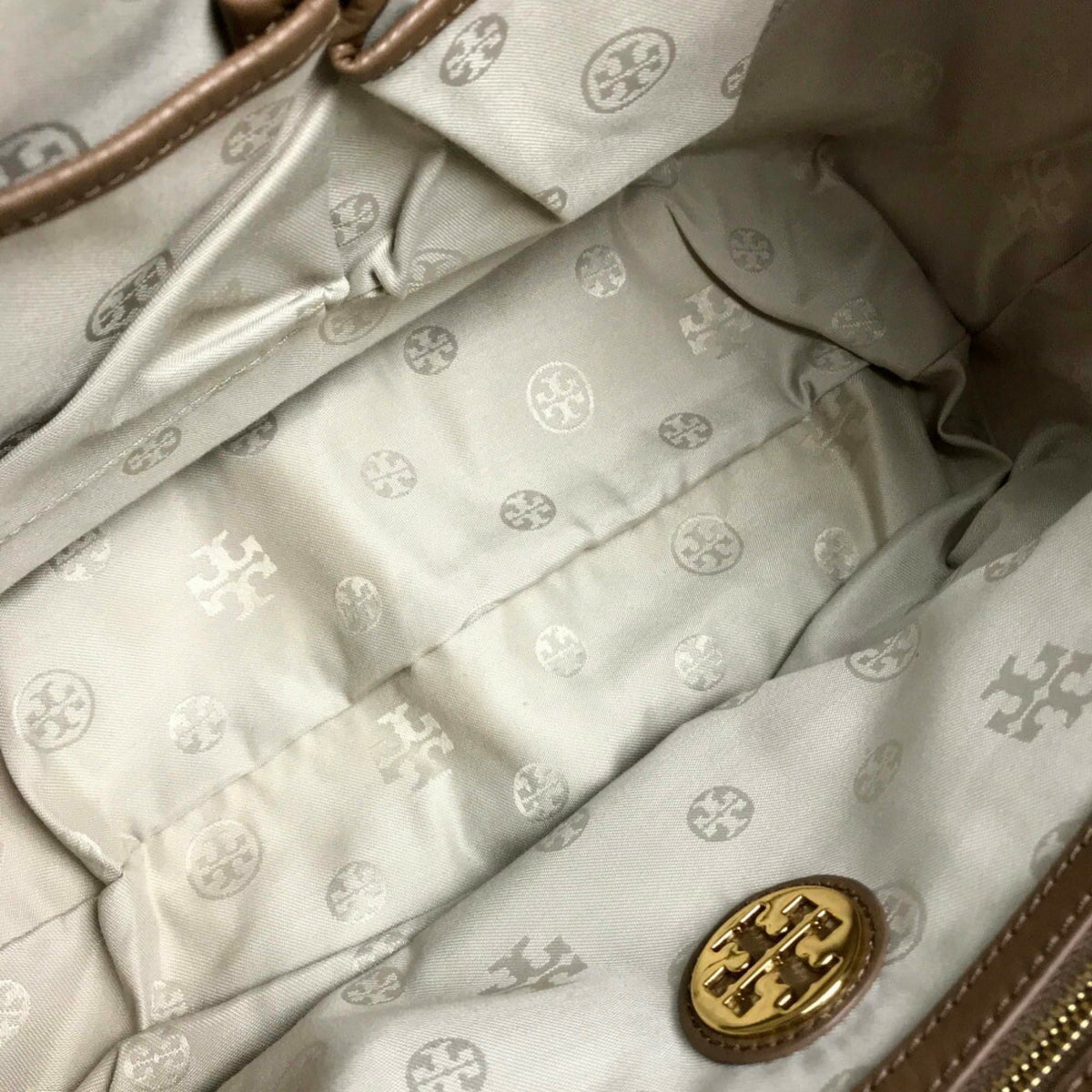 Tory Burch Brown Leather Handbag Shoulder Bag Tote Bag (Pre-Owned)