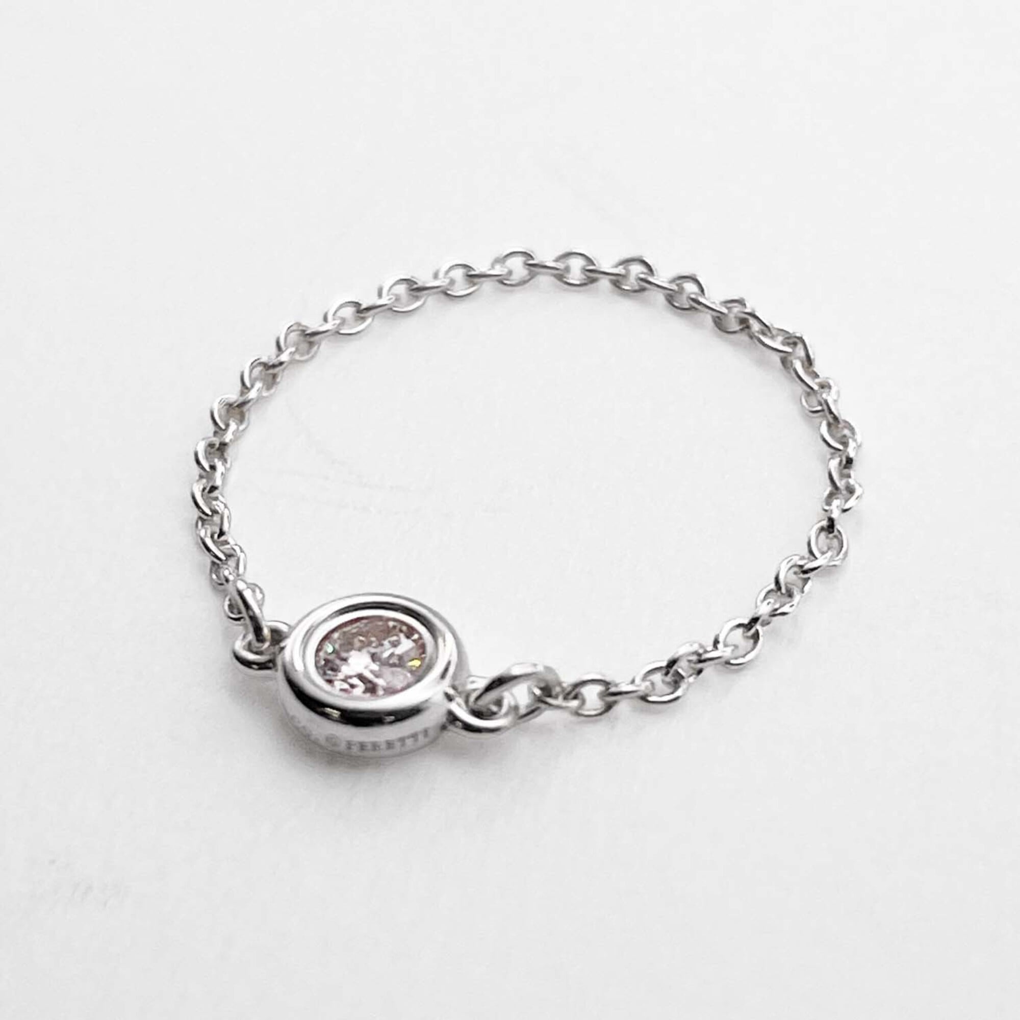 Tiffany Silver Clear Silver 925 Band Ring (Pre-Owned)