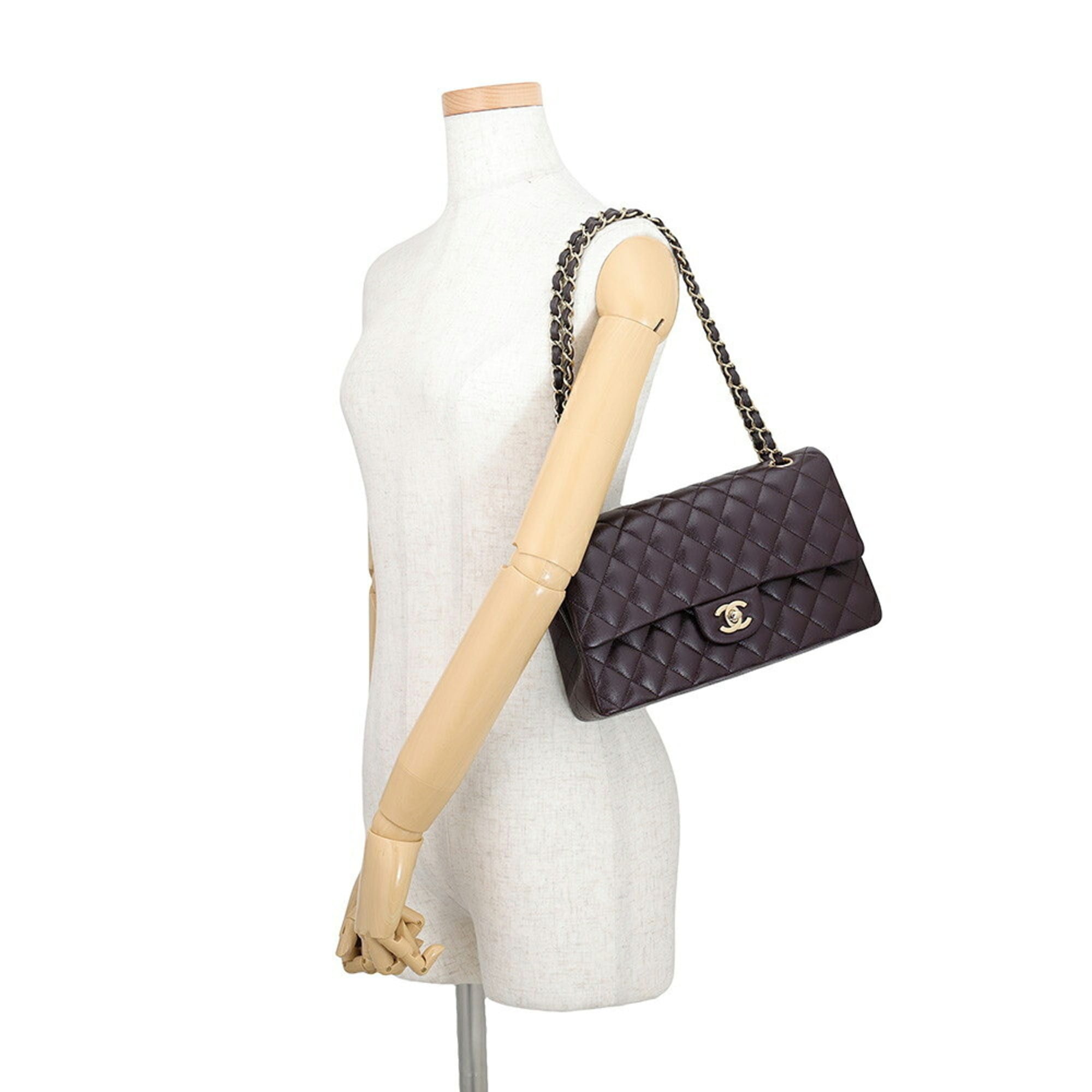 Chanel Matelasse Brown Grained Calfskin Handbag Shoulder Bag (Pre-Owned)