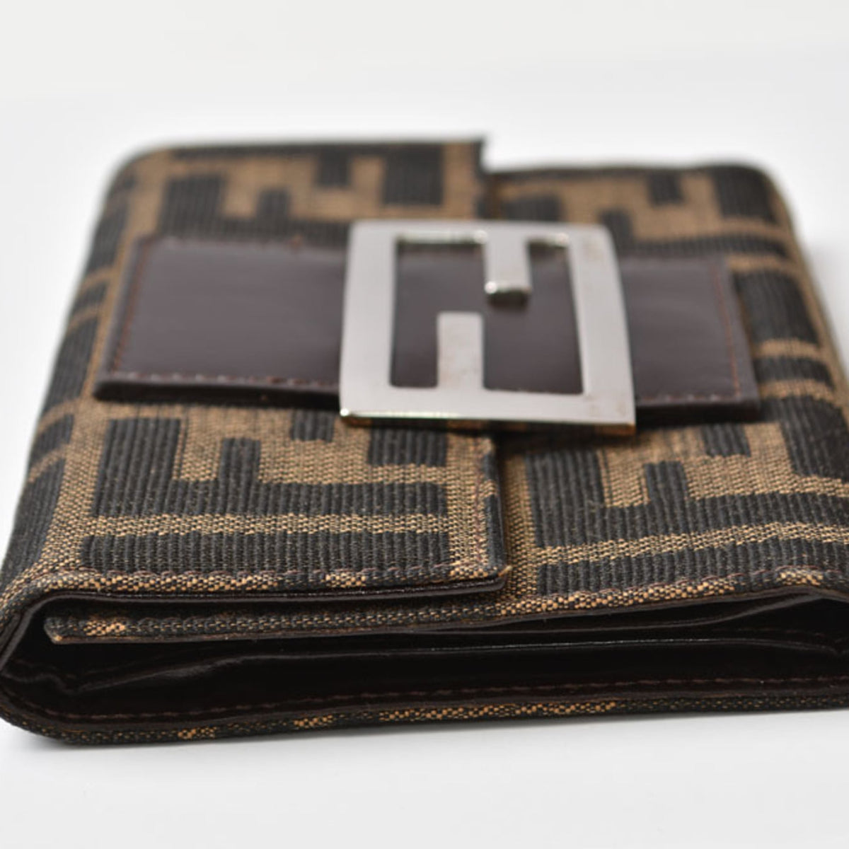 Fendi Brown Canvas Wallet (Tri-Fold) (Pre-Owned)