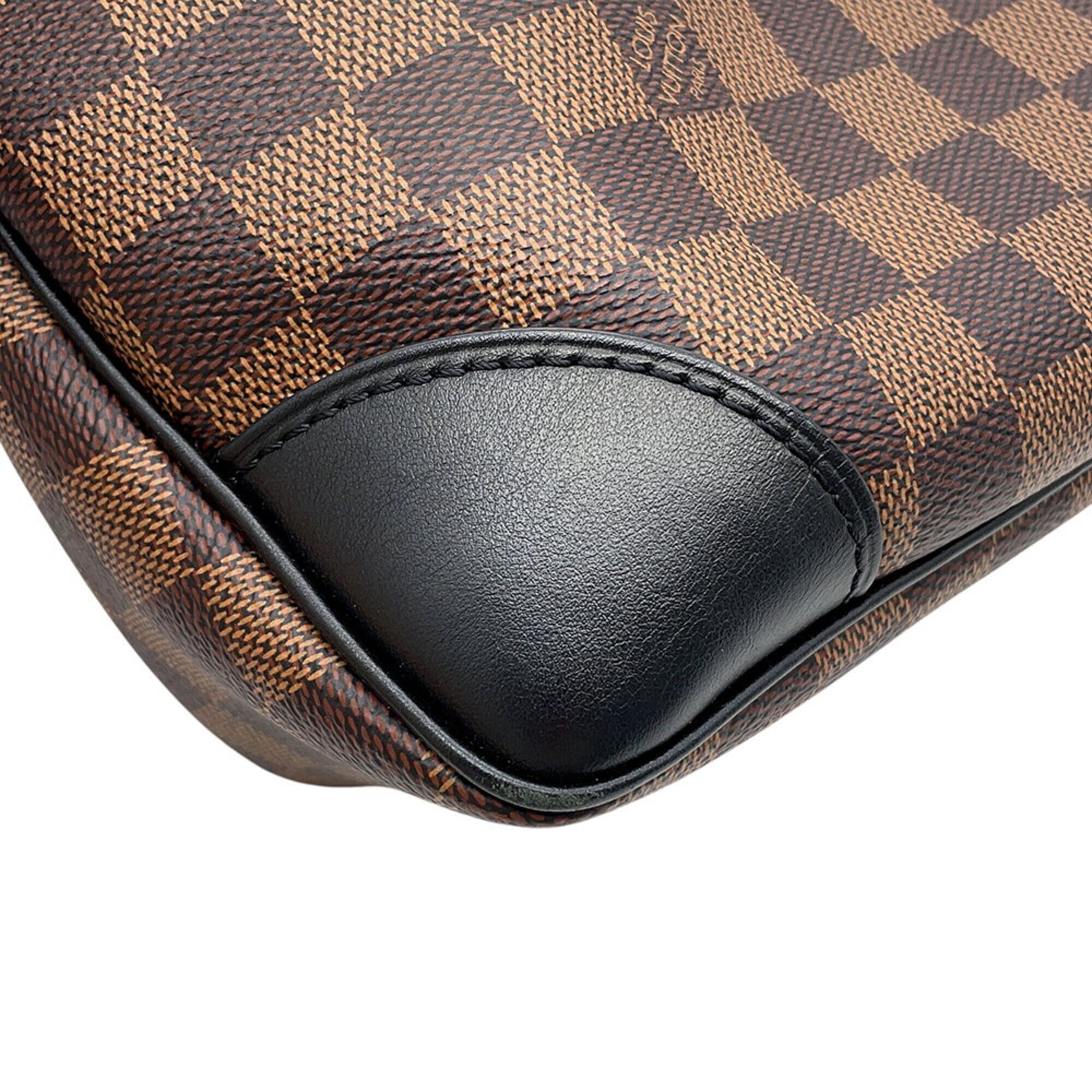 Louis Vuitton Black Damier Canvas Ebene Noir Exotic Leather Handbag Shoulder Bag (Pre-Owned)