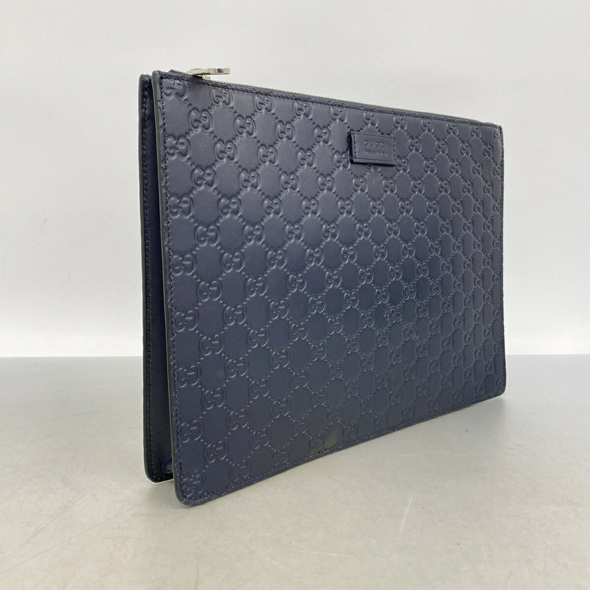 Gucci Navy Leather Shoulder Bag (Pre-Owned)