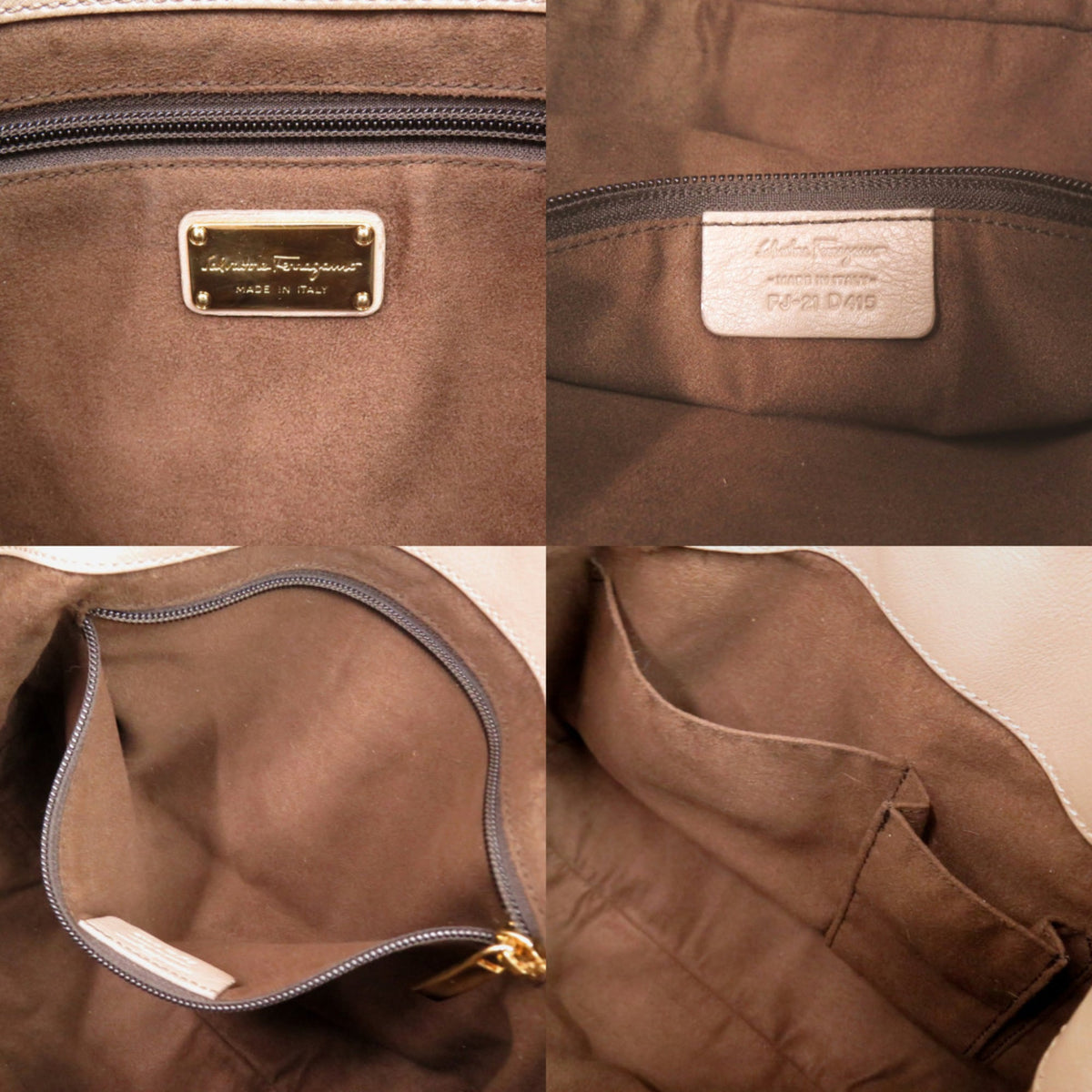Salvatore Ferragamo Brown Leather Fur Tote Bag (Pre-Owned)