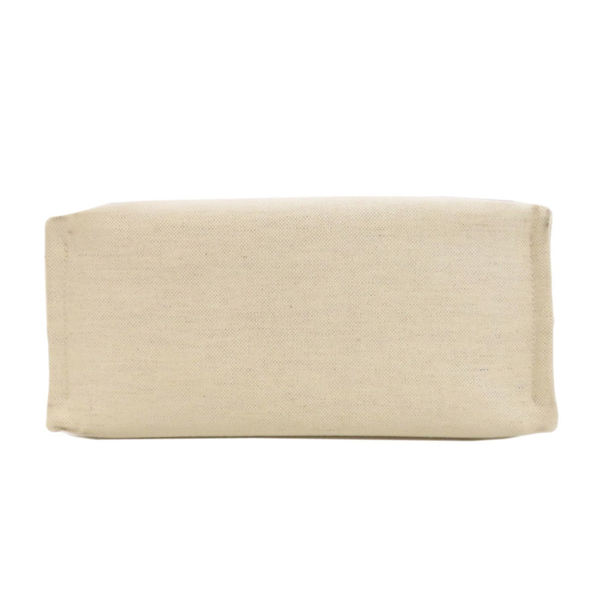Gucci Beige Navy Canvas Handbag (Pre-Owned)