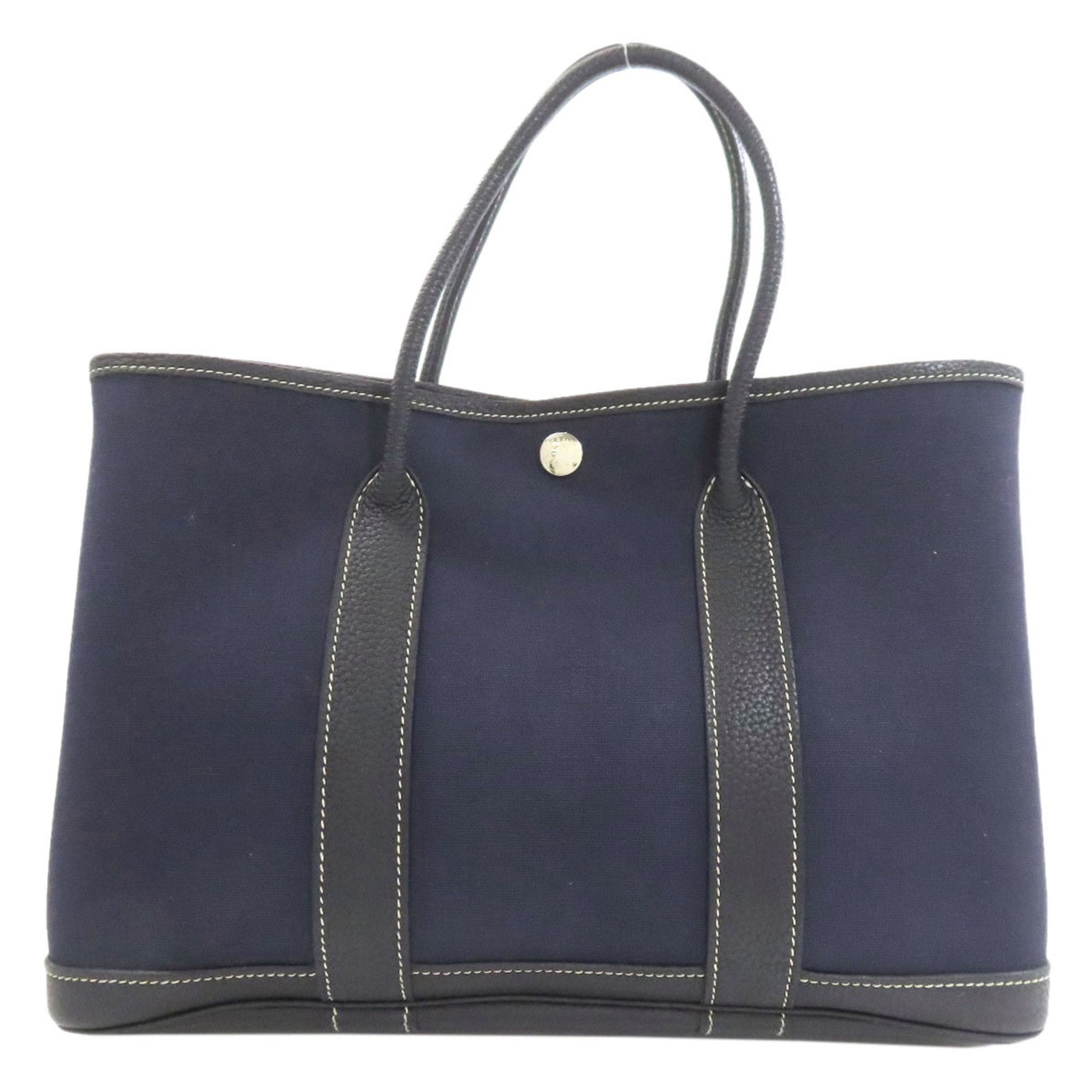 Hermes Navy Toile Officier Tote Bag (Pre-Owned)