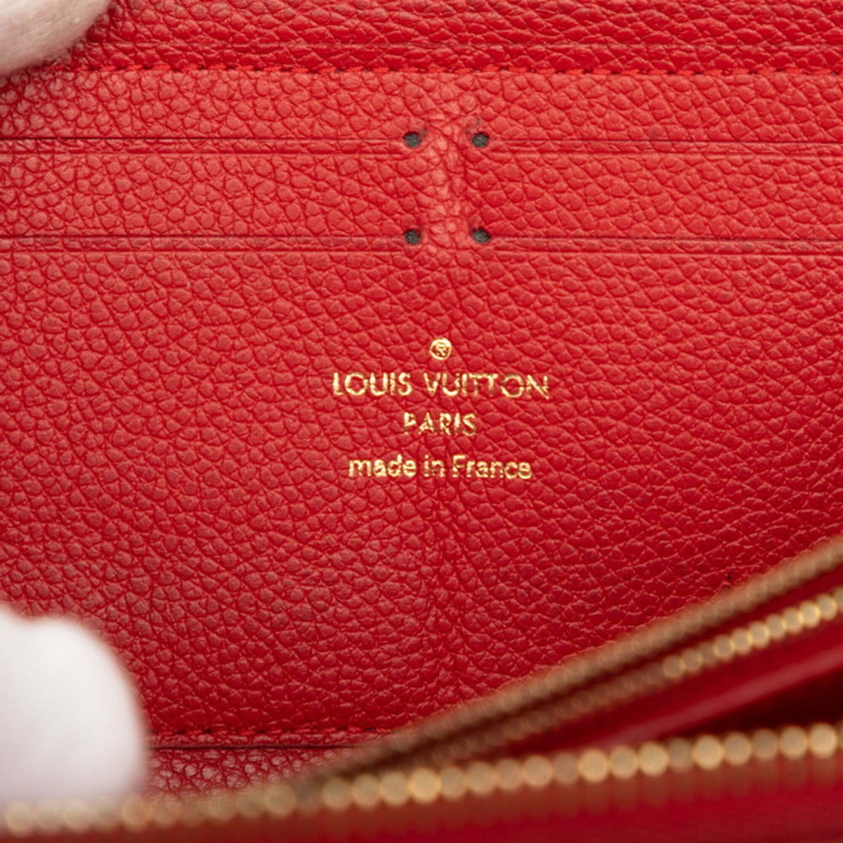 Louis Vuitton Navy Red Color Leather Long Wallet (Bi-Fold) (Pre-Owned)