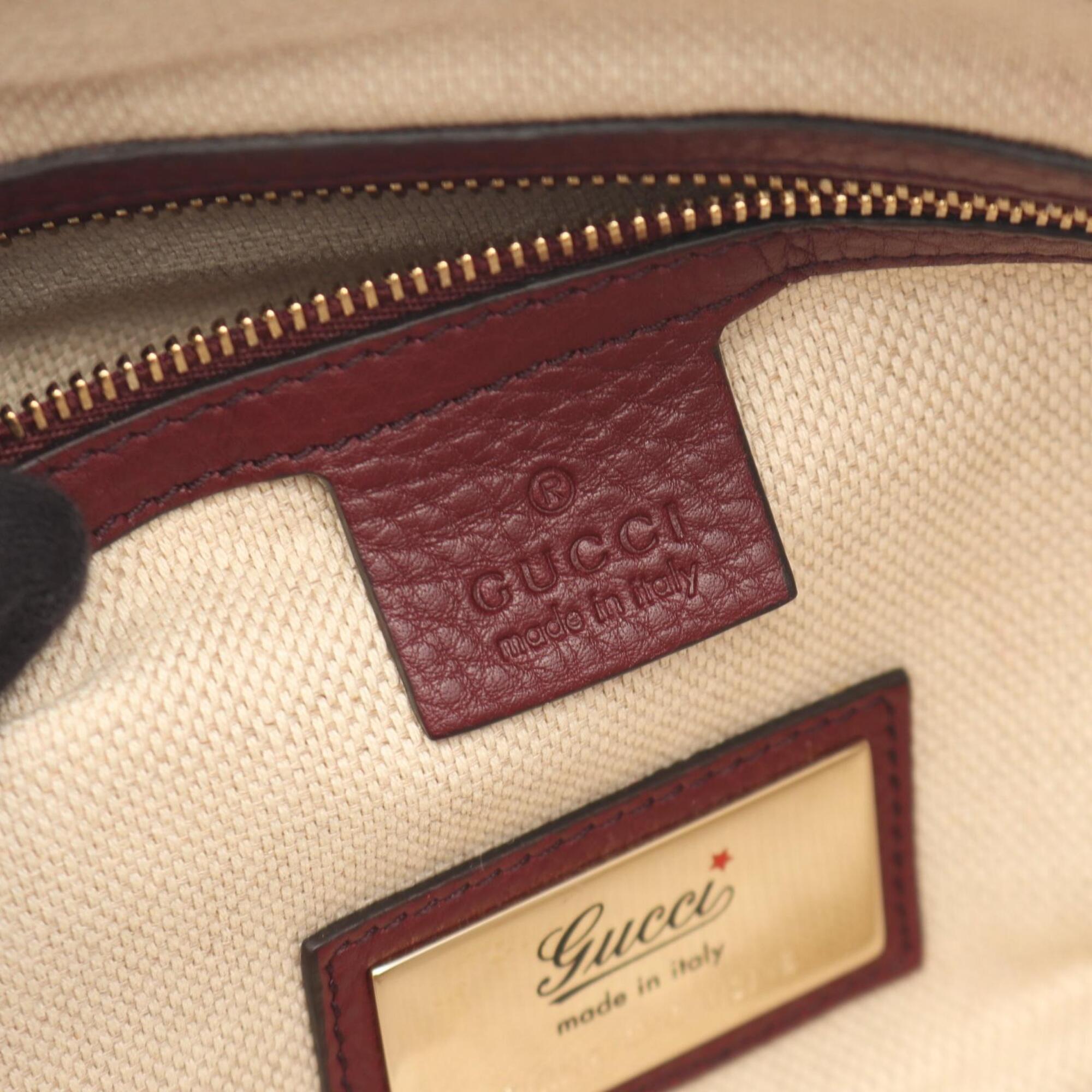 Gucci Soho Bordeaux Leather Handbag Tote Bag (Pre-Owned)