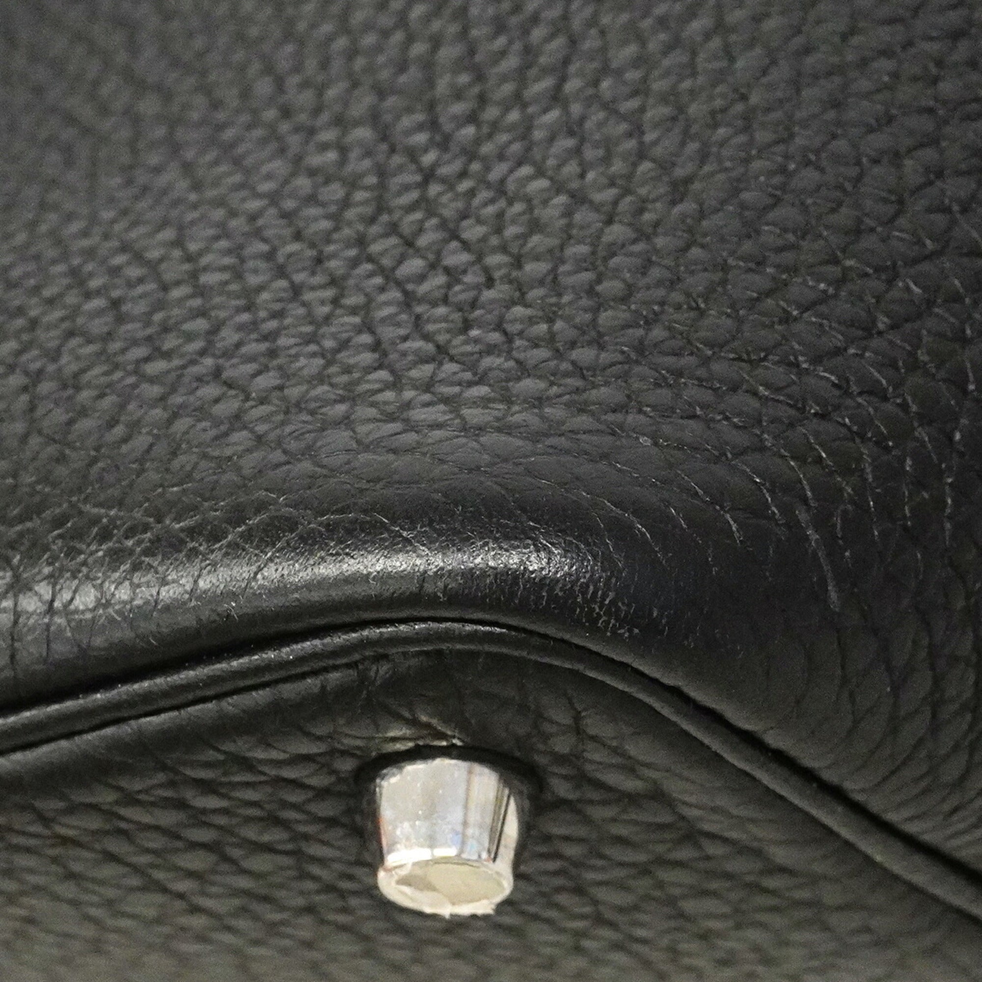Hermes Black Taurillon Clemence Leather Handbag (Pre-Owned)