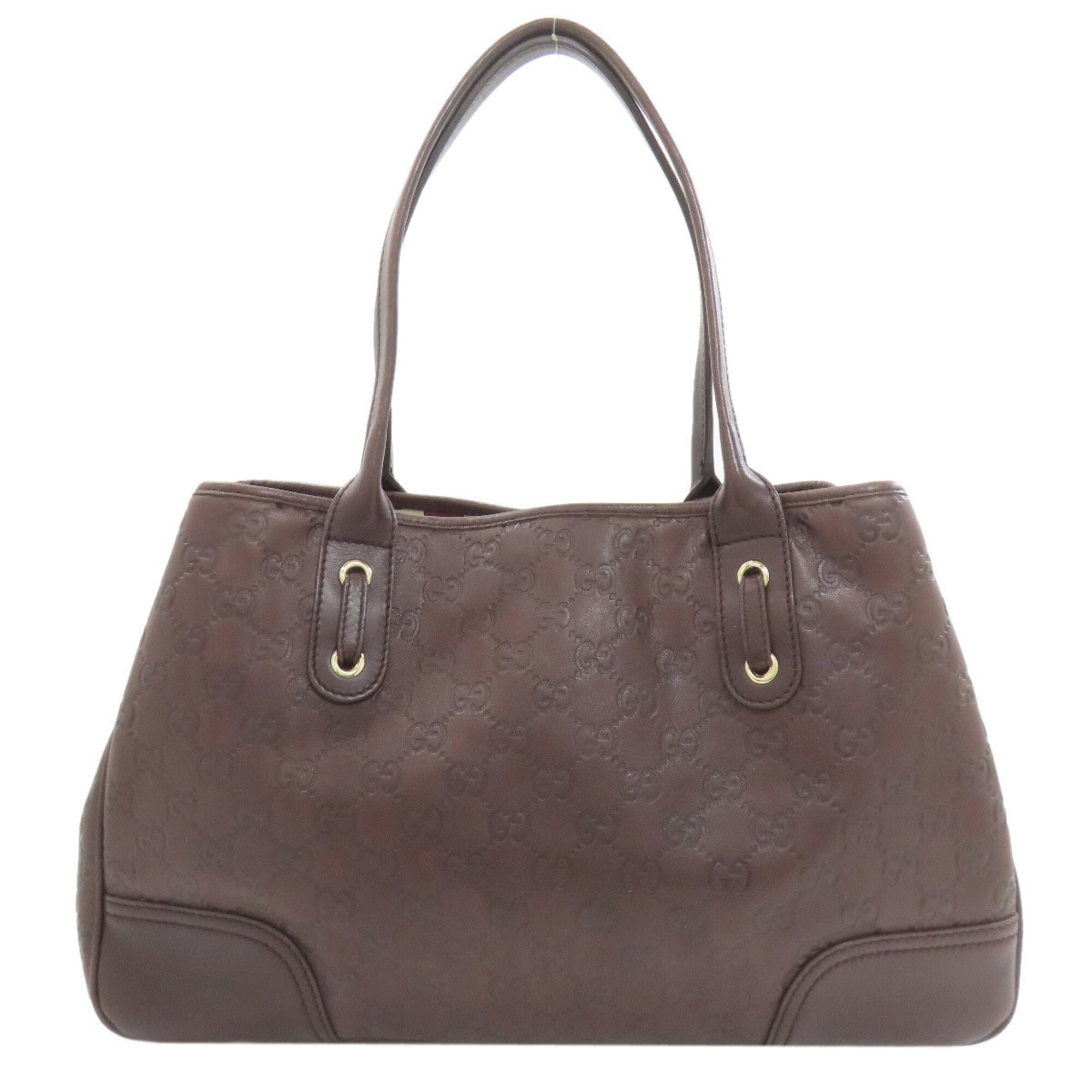 Gucci Dark Brown Leather Tote Bag (Pre-Owned)