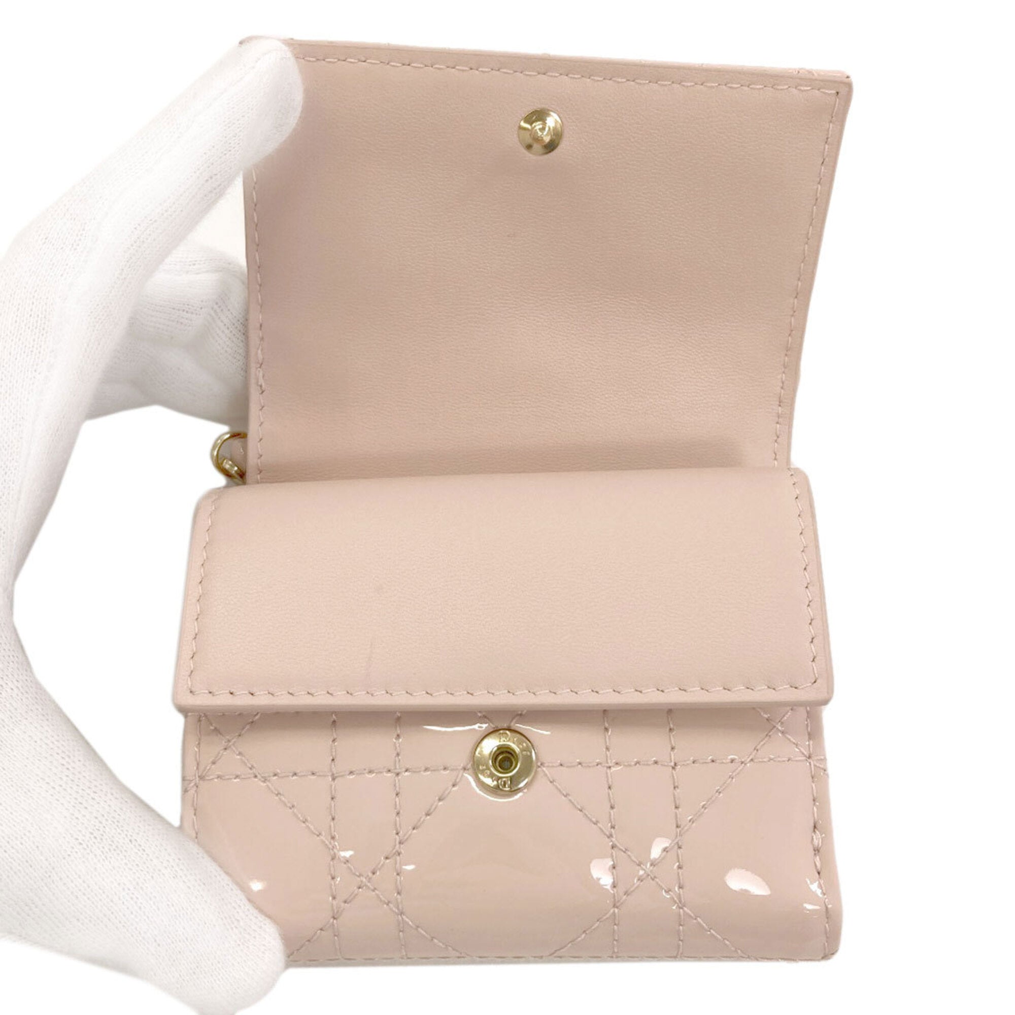 Christian Dior Pink Patent Leather Wallet (Bi-Fold) (Pre-Owned)