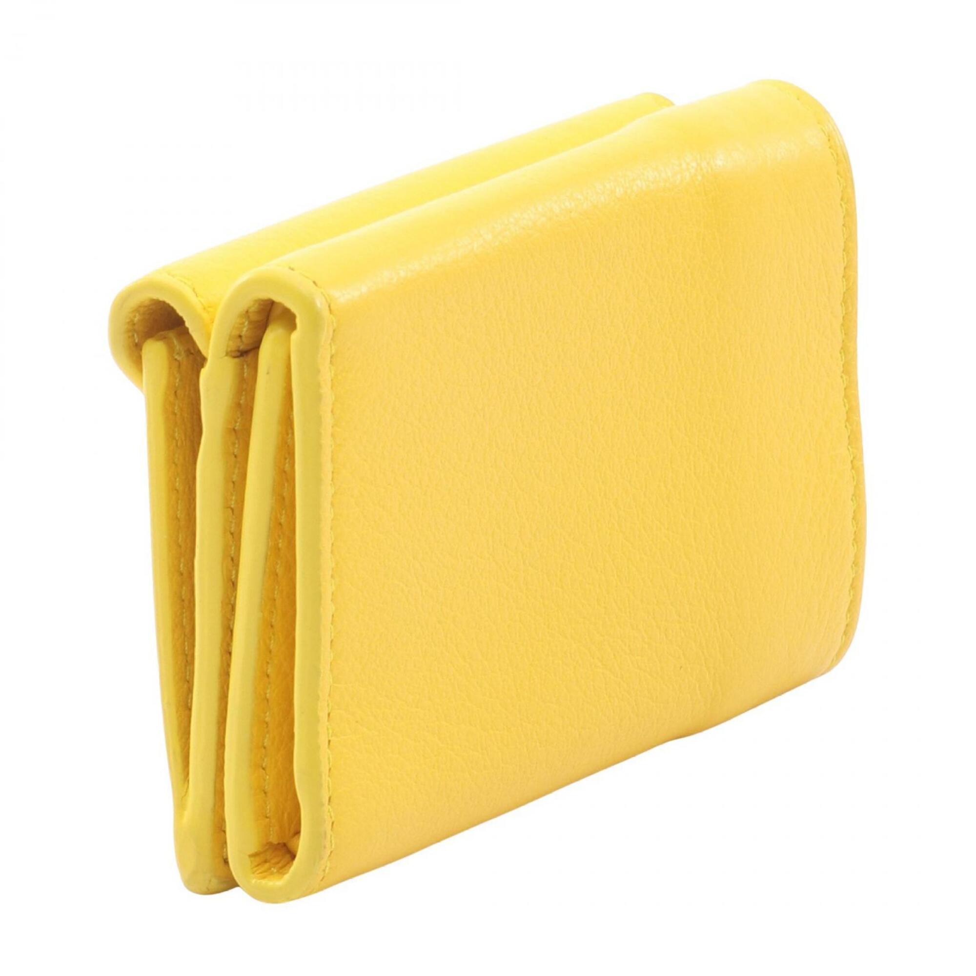 Balenciaga Yellow Leather Wallet (Tri-Fold) (Pre-Owned)