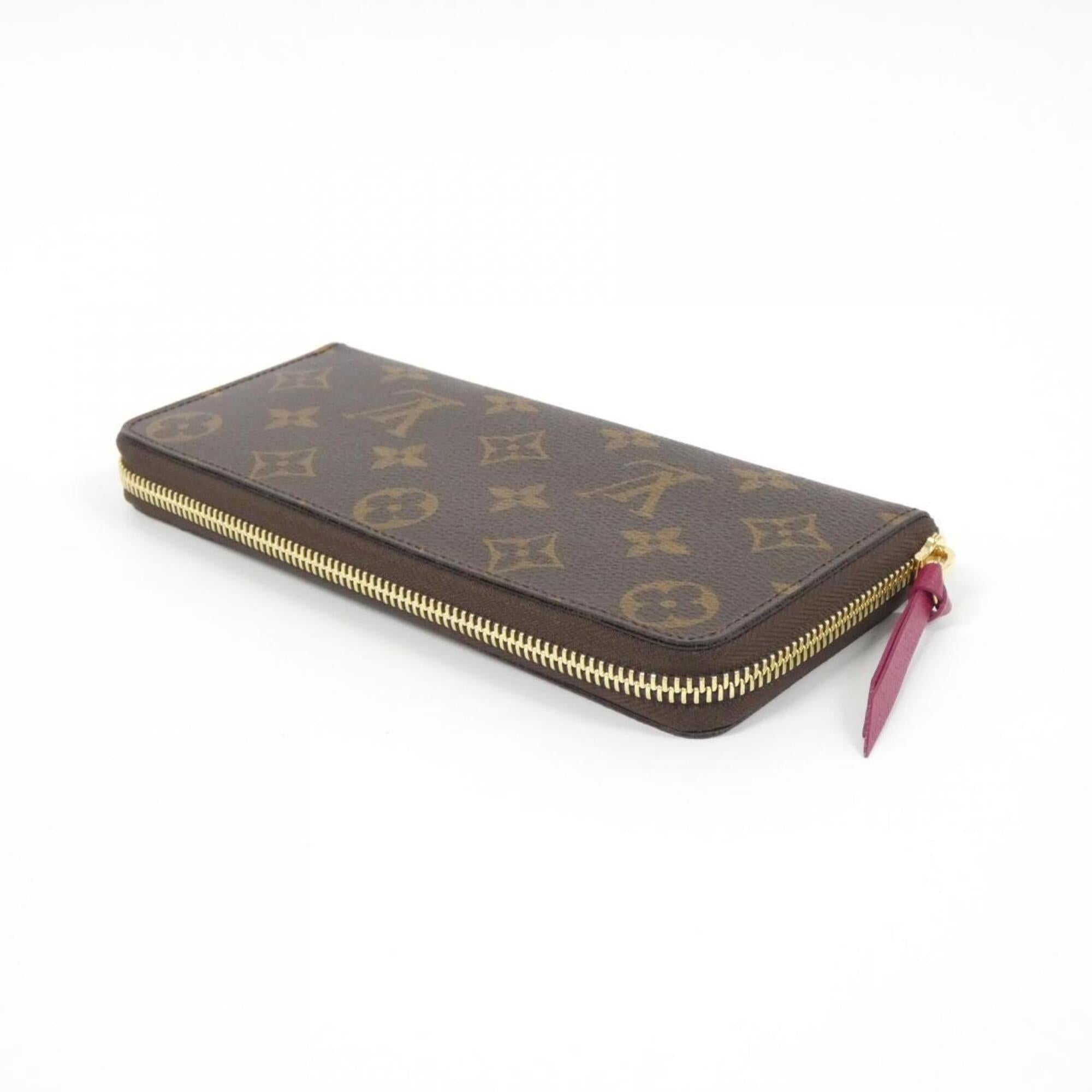 Louis Vuitton Fuchsia Marron Coated Canvas Long Wallet (Bi-Fold) (Pre-Owned)