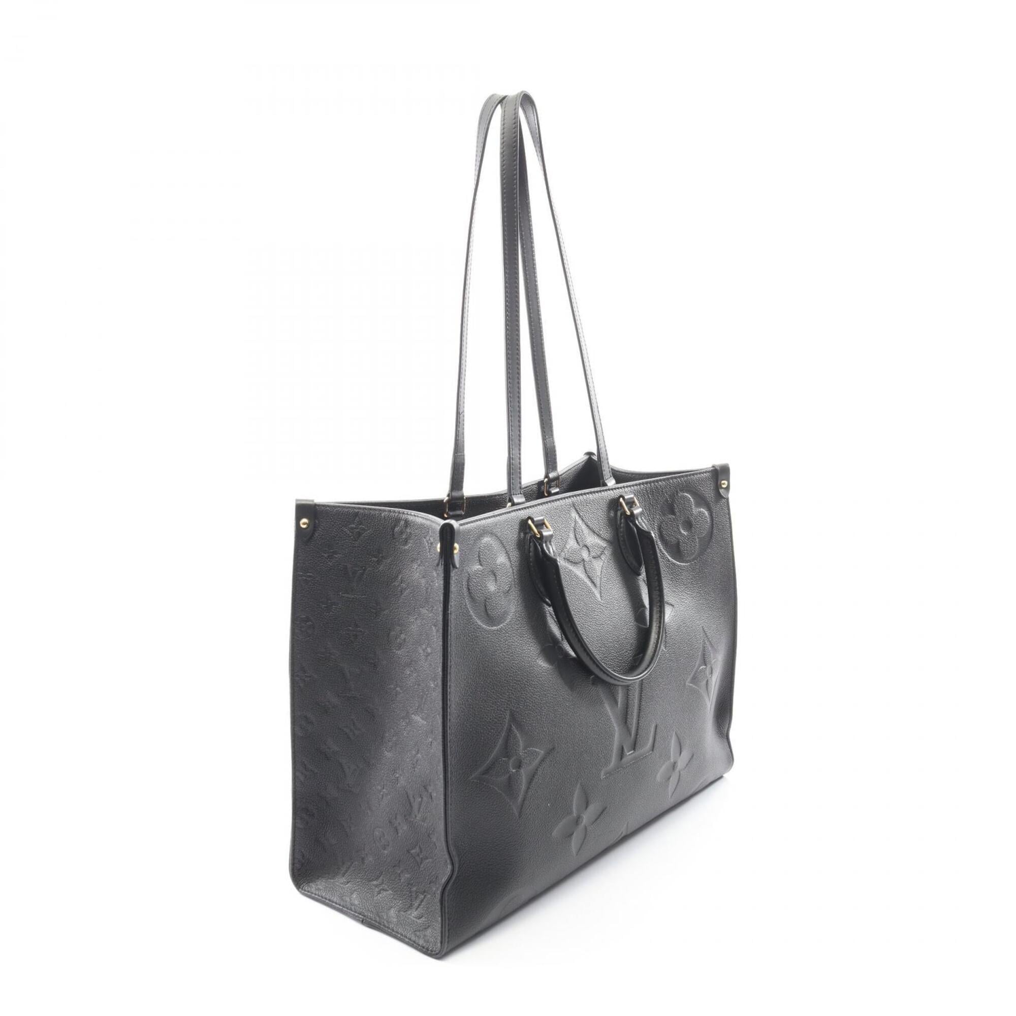 Louis Vuitton Black Leather Handbag Tote Bag (Pre-Owned)