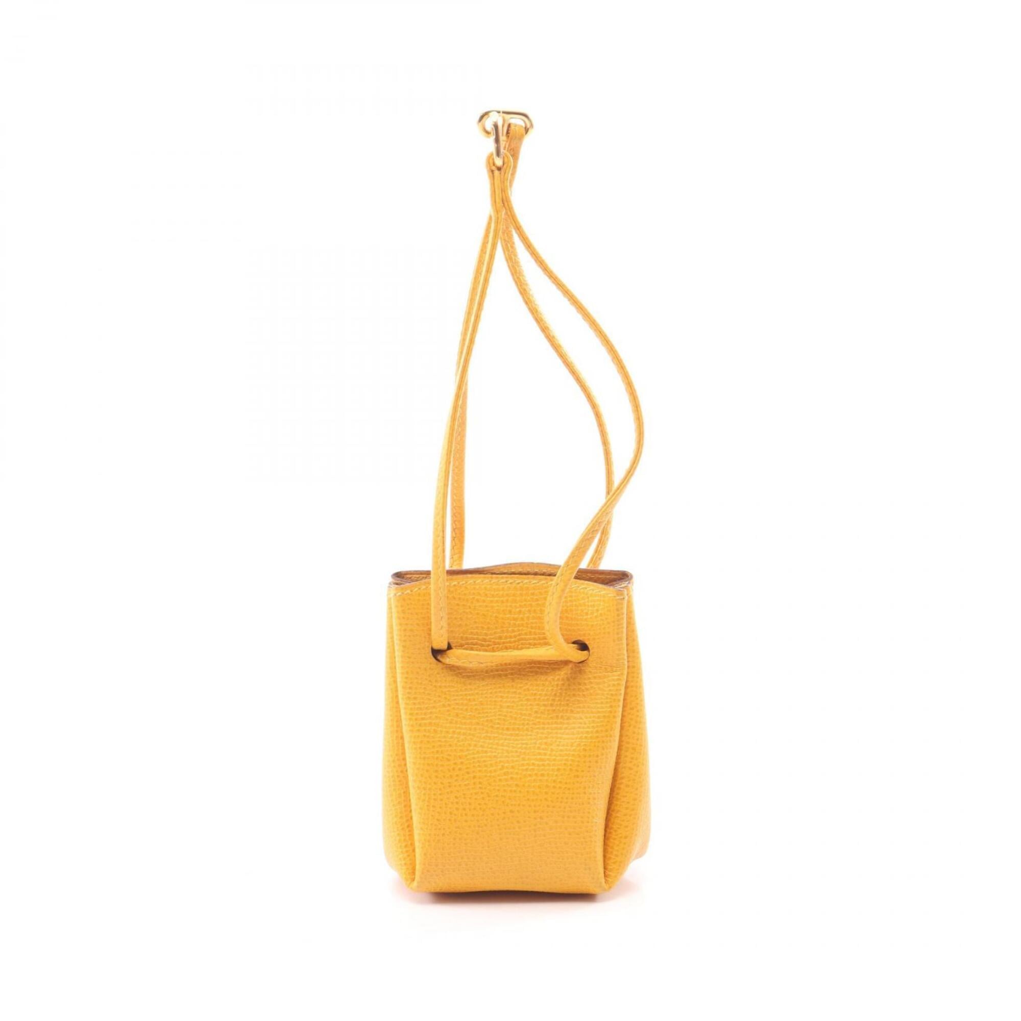Hermes Yellow Courchevel Leather Handbag Pouch (Pre-Owned)