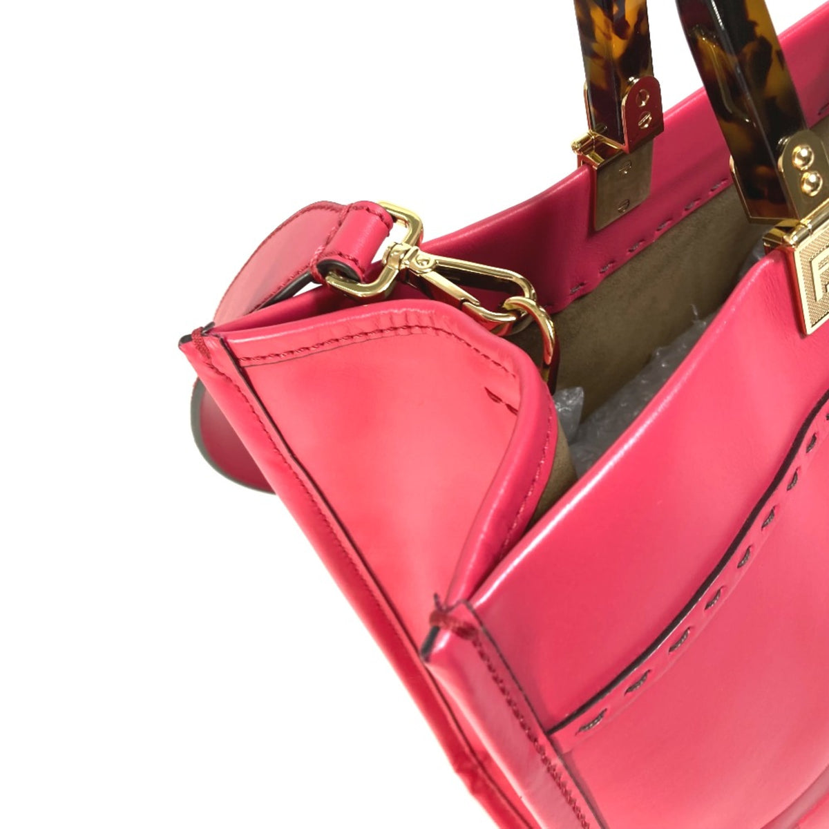 Fendi Pink Leather Tote Bag (Pre-Owned)
