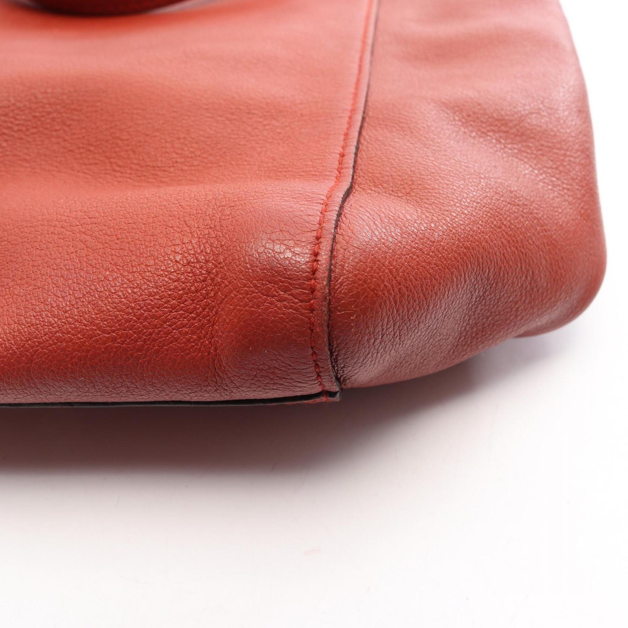 Loewe Bordeaux Leather Handbag Tote Bag (Pre-Owned)