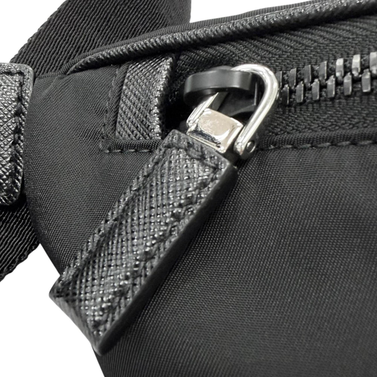 Prada Black Nylon Leather Fanny Pack Sling Bag (Pre-Owned)