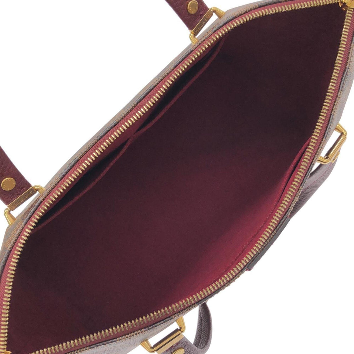 Louis Vuitton Ebene Fuchsia Coated Canvas Leather Handbag (Pre-Owned)