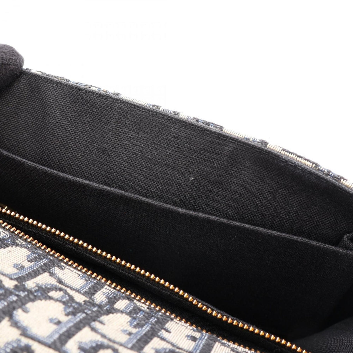 Christian Dior Beige Navy Canvas Leather Handbag Shoulder Bag (Pre-Owned)