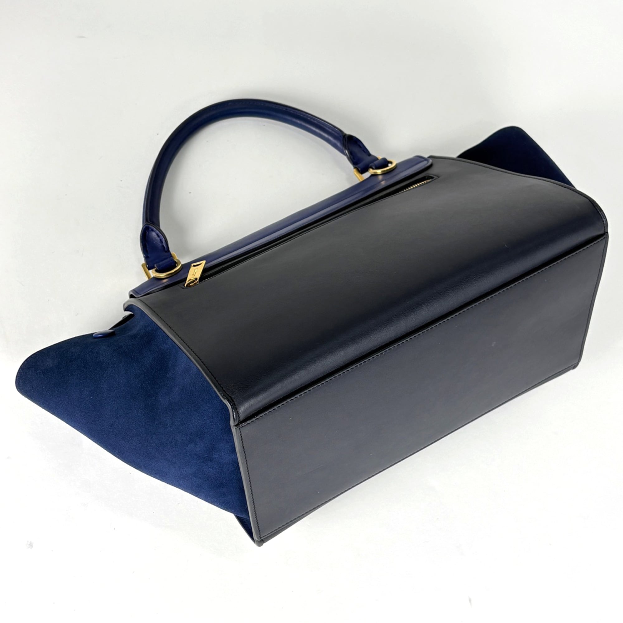 Celine Trapeze Blue Navy Leather Handbag (Pre-Owned)