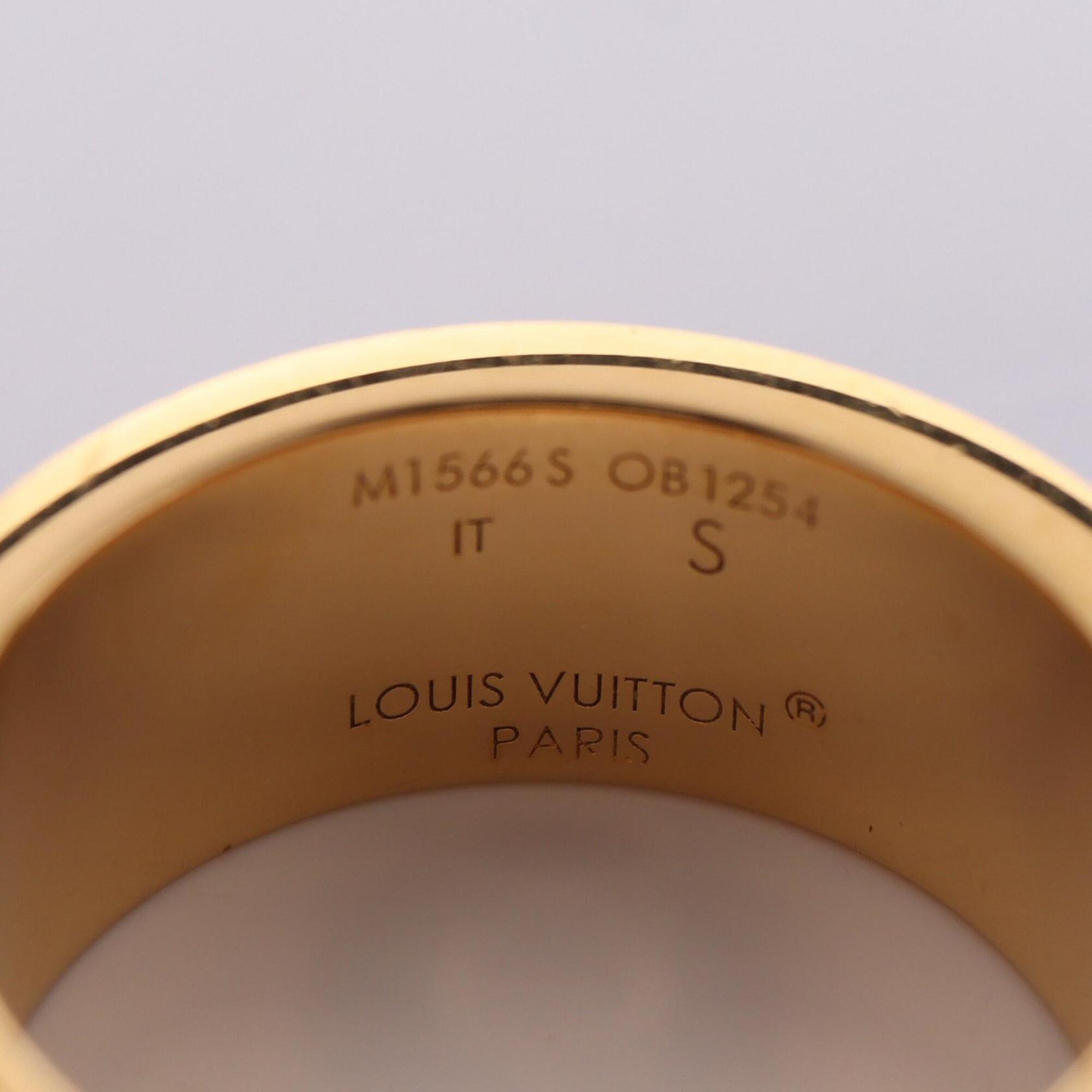 Louis Vuitton Gold Pink Enamel Gold Plating Band Ring (Pre-Owned)