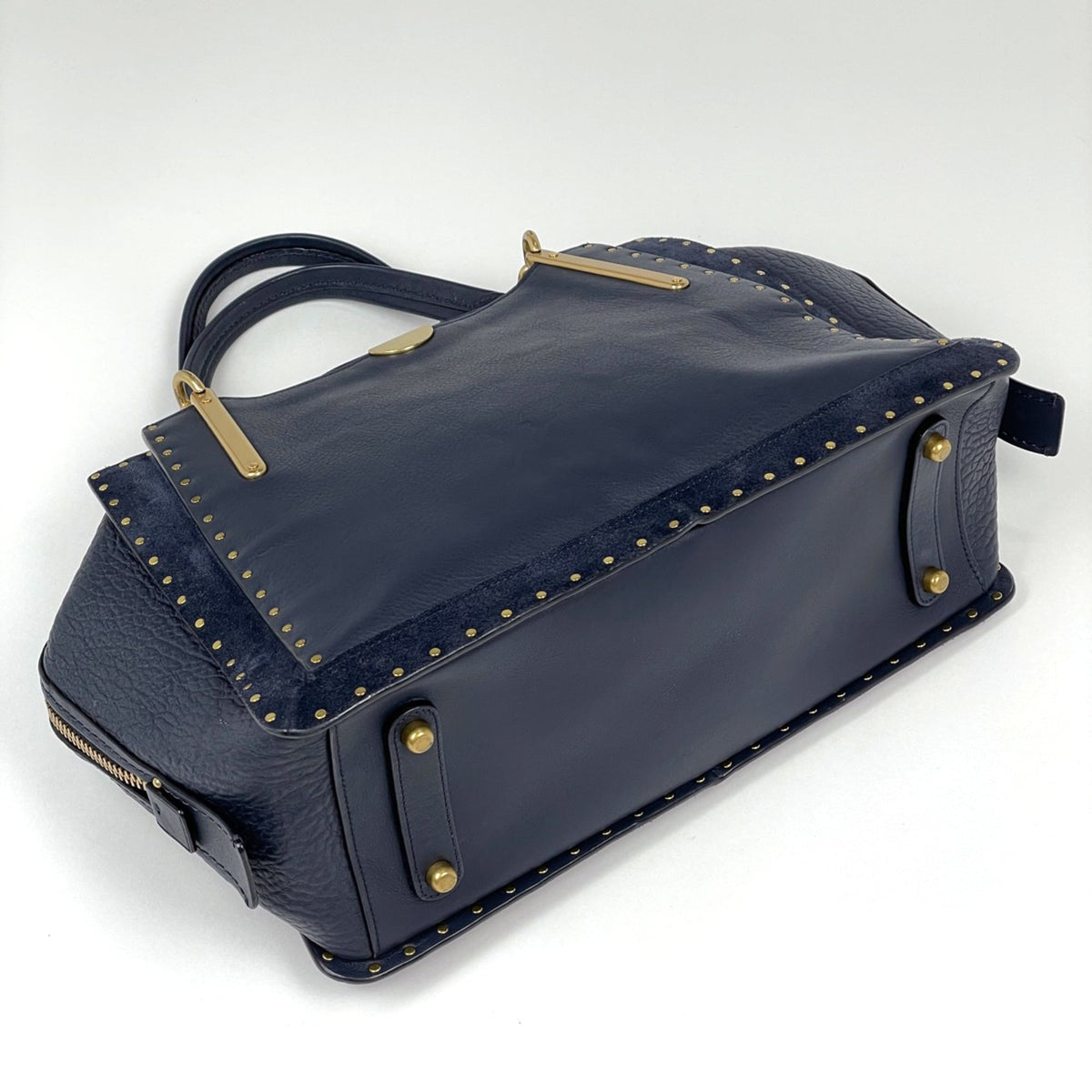 Coach Navy Leather Handbag (Pre-Owned)