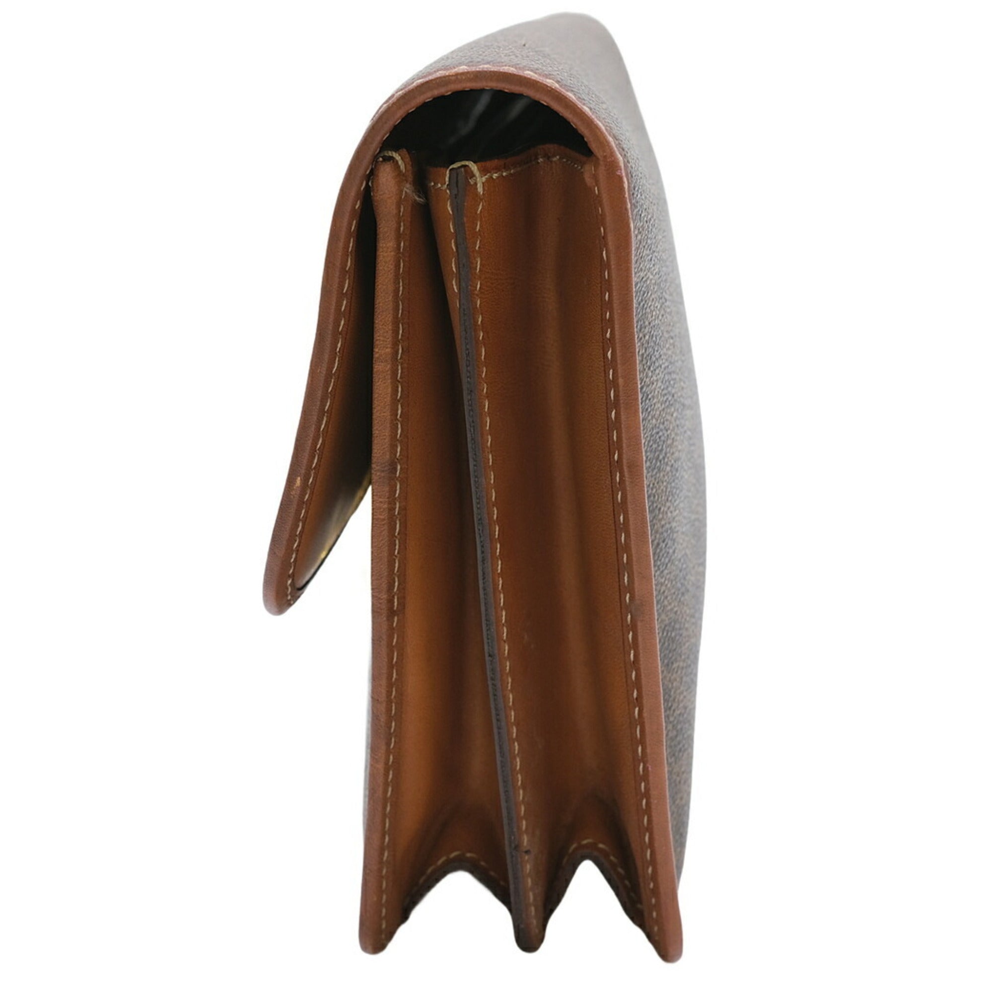 Celine Brown Pvc Leather Clutch Bag (Pre-Owned)